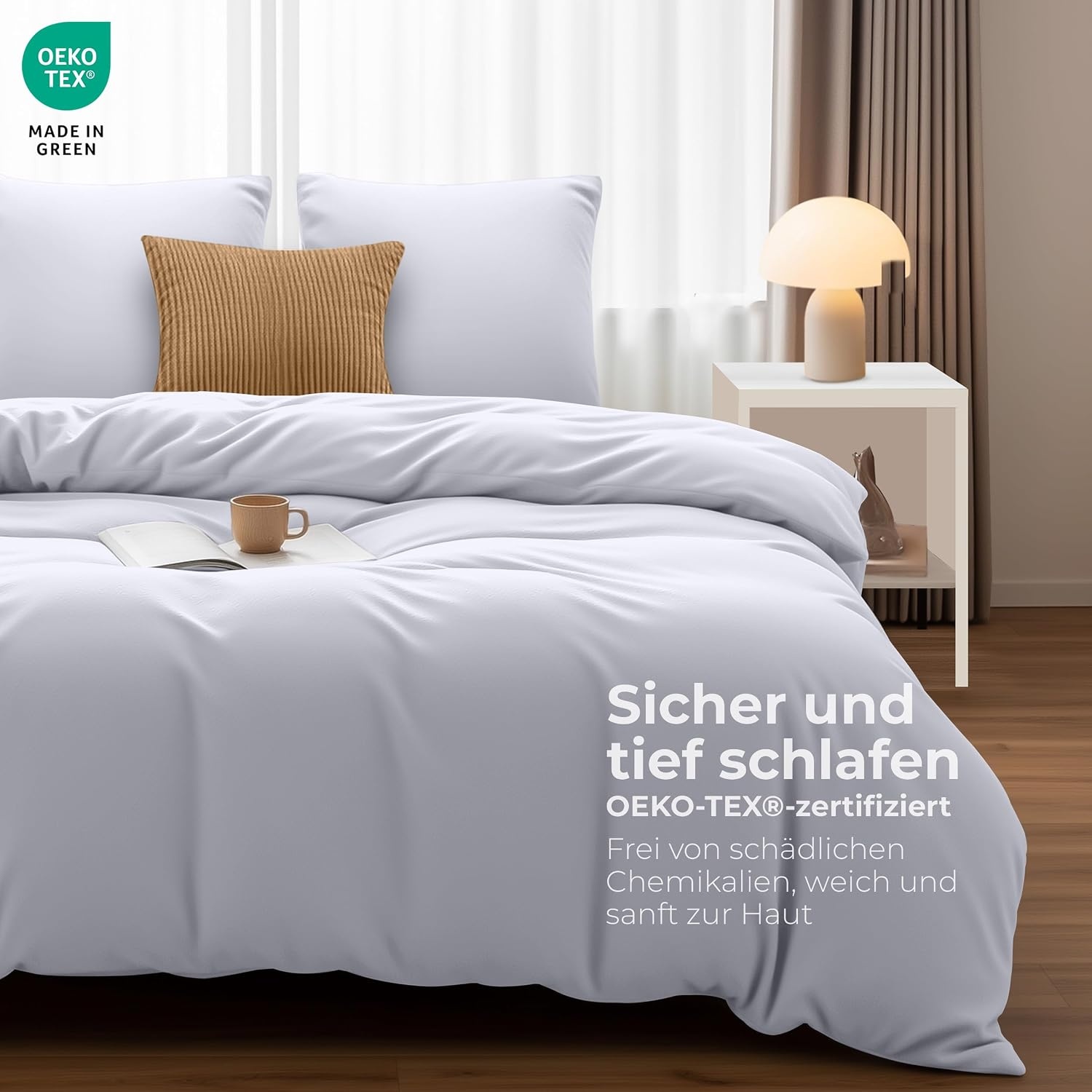image:imageUtopia Bedding Bettwsche 135x200 cm 1 Kissenbezug 80x80 cm BlaugrnWei