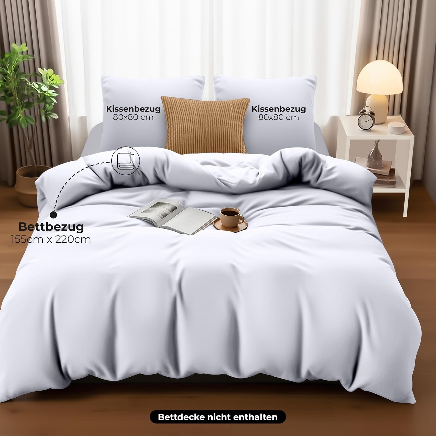 image:imageUtopia Bedding Bettwsche 135x200 cm 1 Kissenbezug 80x80 cm BlaugrnWei