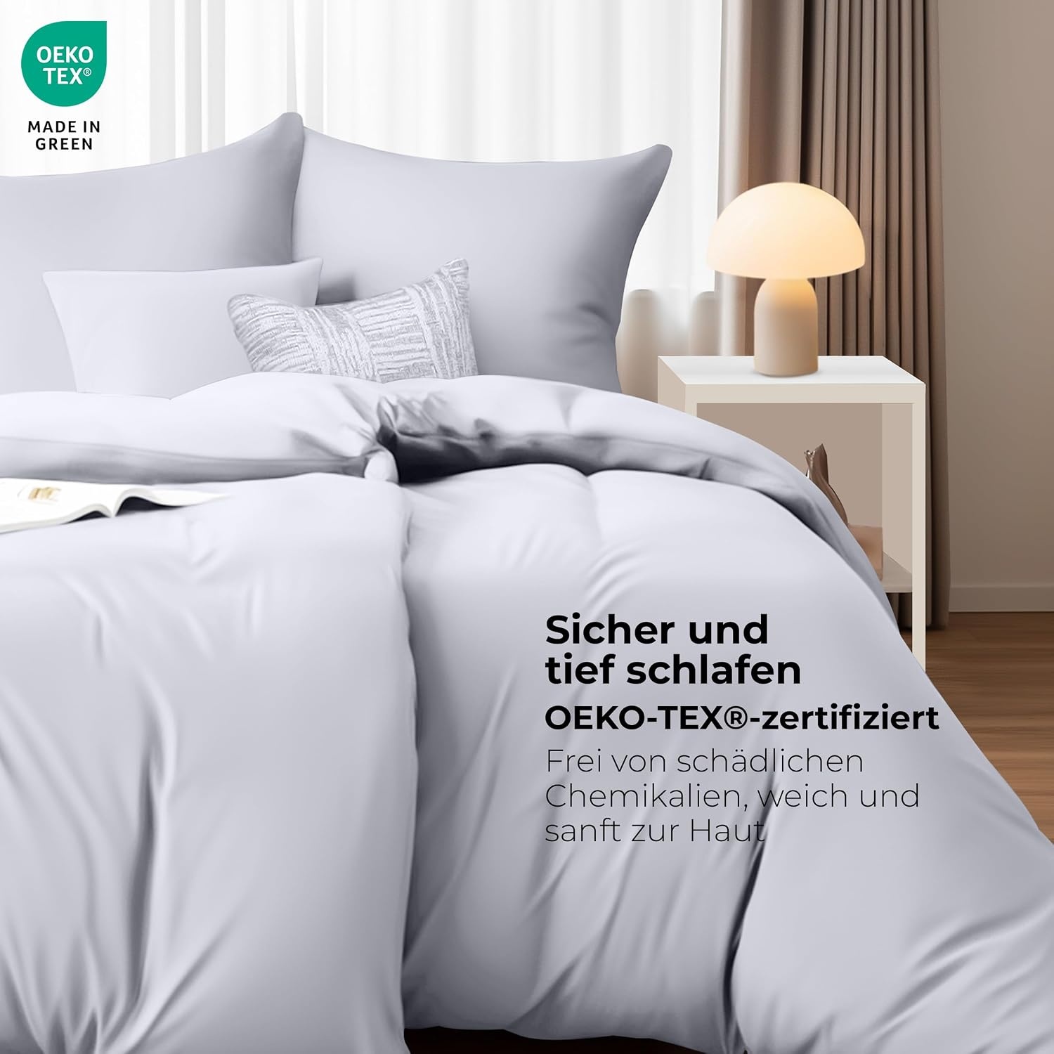 image:imageUtopia Bedding Bettwsche 135x200 cm 1 Kissenbezug 80x80 cm BlaugrnWei