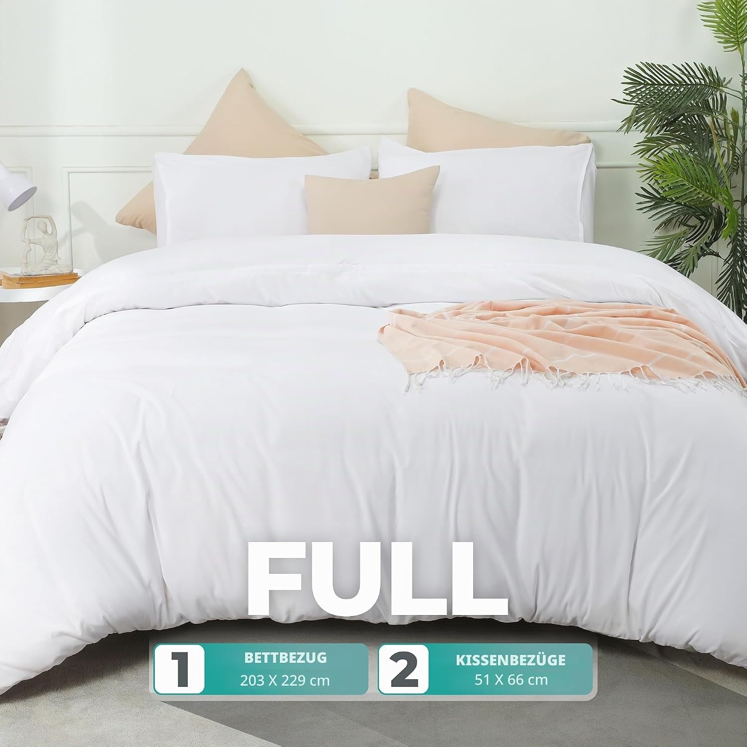 image:imageUtopia Bedding Bettwsche 135x200 cm 1 Kissenbezug 80x80 cm BlaugrnWei