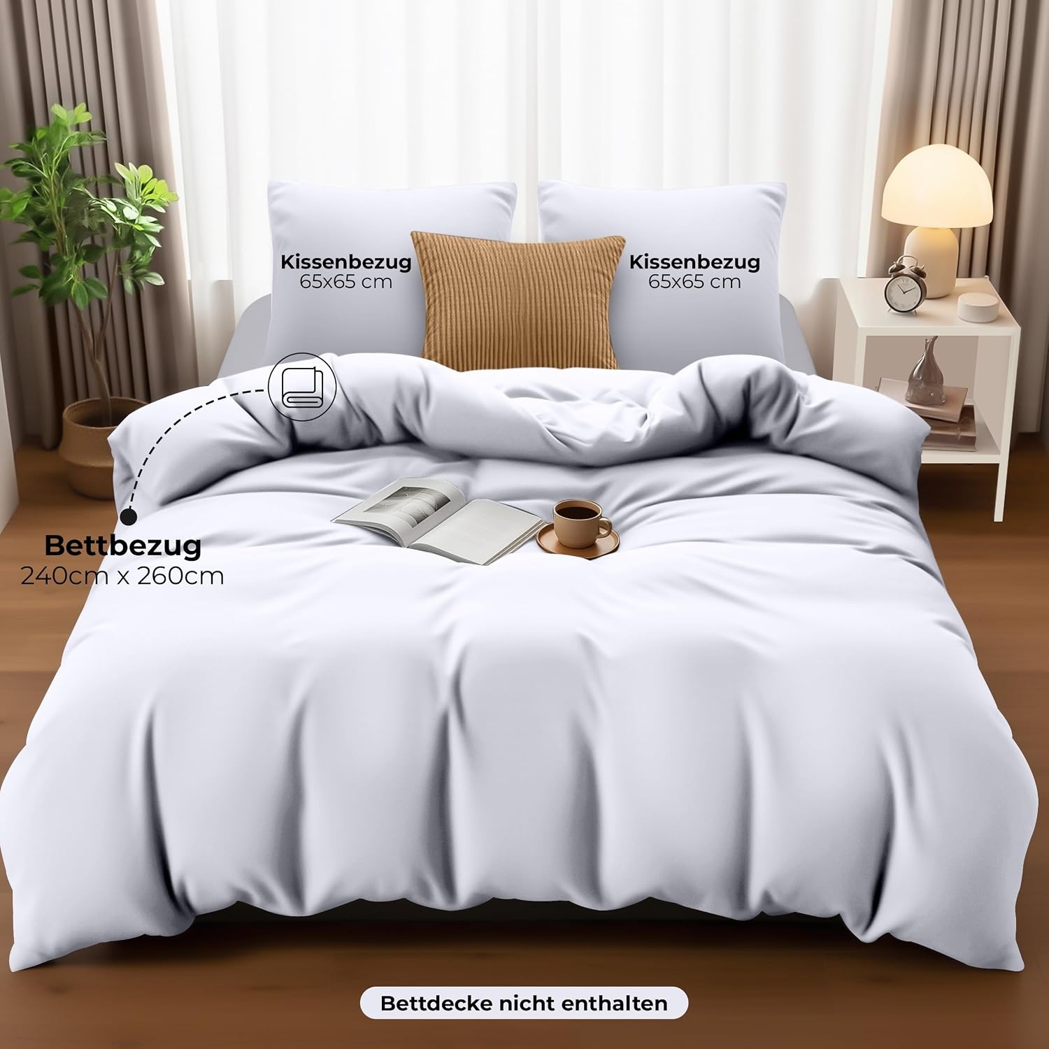 image:imageUtopia Bedding Bettwsche 135x200 cm 1 Kissenbezug 80x80 cm BlaugrnWei