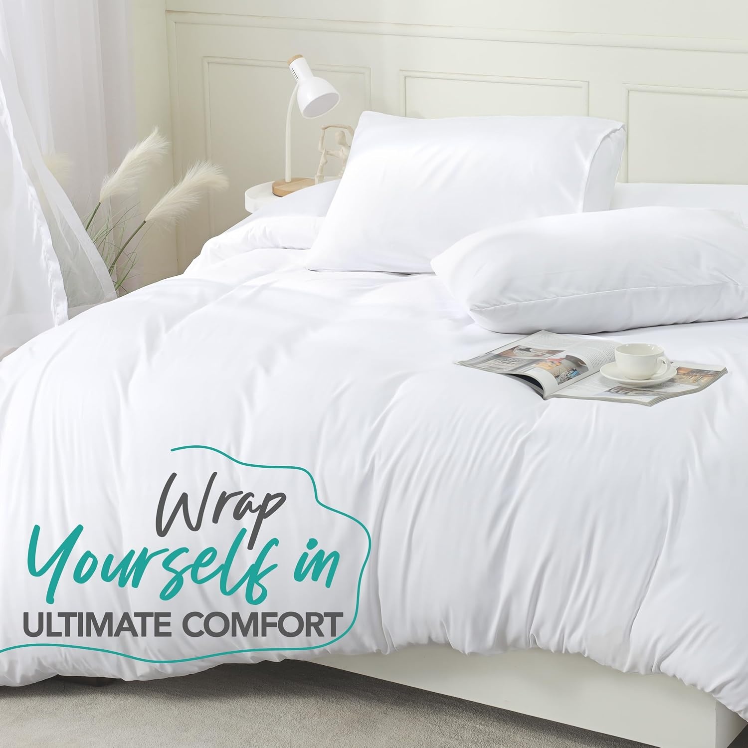 image:imageUtopia Bedding Bettwsche 135x200 cm 1 Kissenbezug 80x80 cm BlaugrnWei