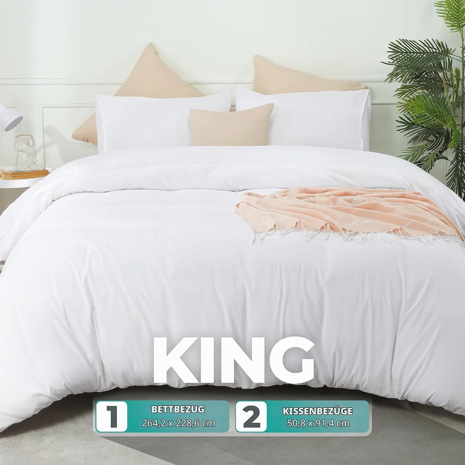 image:imageUtopia Bedding Bettwsche 135x200 cm 1 Kissenbezug 80x80 cm BlaugrnWeissOpulenter Garten