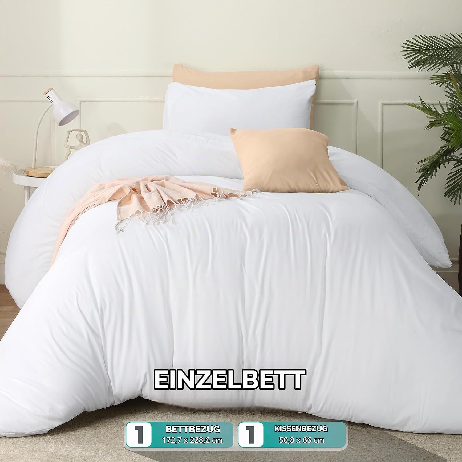 image:imageUtopia Bedding Bettwsche 135x200 cm 1 Kissenbezug 80x80 cm BlaugrnWeissOpulenter Garten