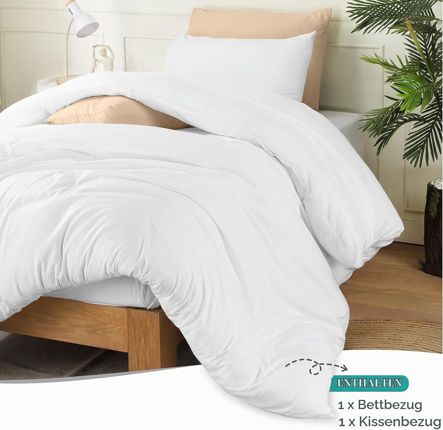 image:imageUtopia Bedding Bettwsche 135x200 cm 1 Kissenbezug 80x80 cm BlaugrnWeissOpulenter Garten