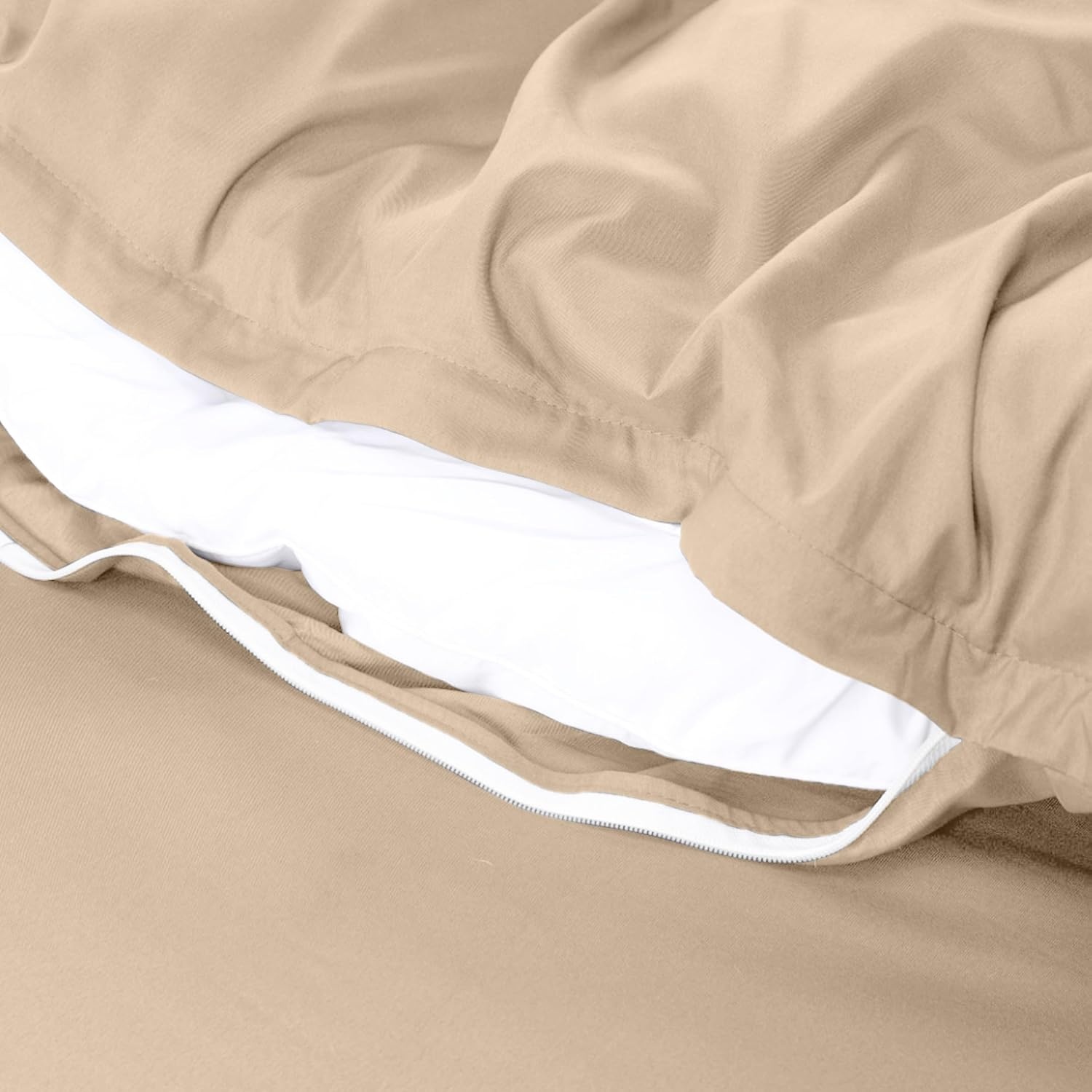 image:imageUtopia Bedding Bettwsche 220x240 Set Mikrofaser Bettbezug 240x220 cm 2 Bestickte Kissenbezge 65x65 cm SchwarzBeige