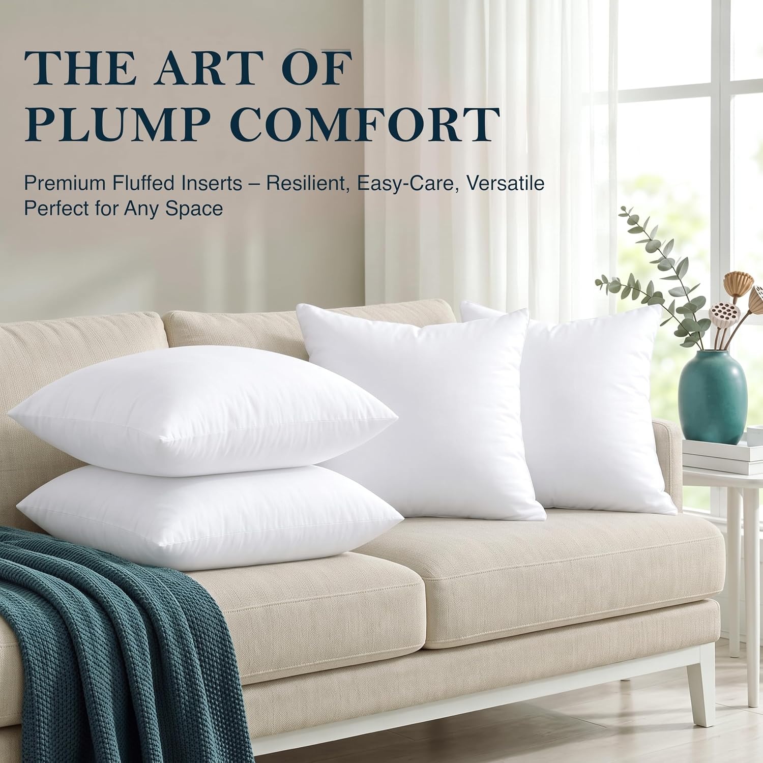 image:imageUtopia Bedding Kissenfllung 80x80 2er Set Innenkissen Kissen Sofakissen30 5X61 cm 4er Pack