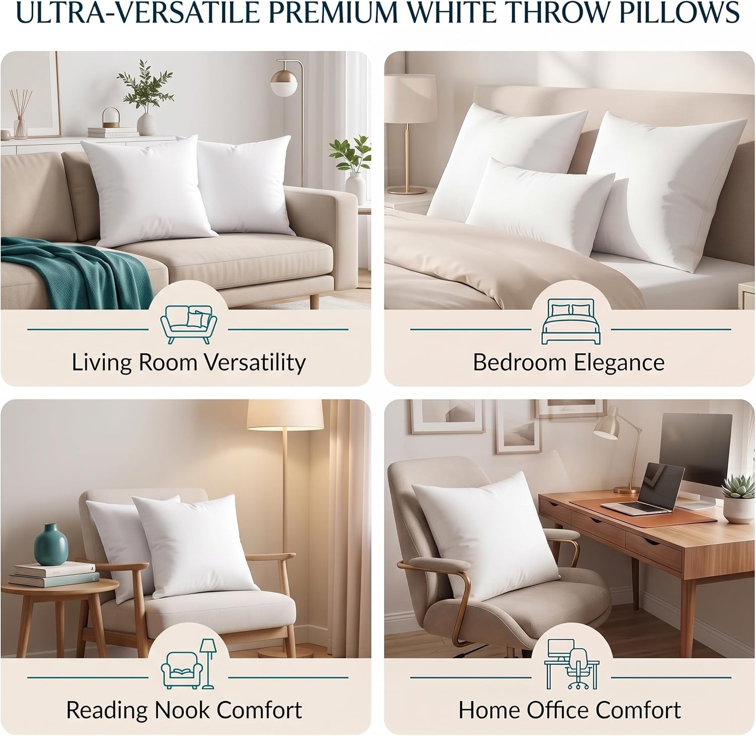 image:imageUtopia Bedding Kissenfllung 80x80 2er Set Innenkissen Kissen Sofakissen30 5X61 cm 4er Pack