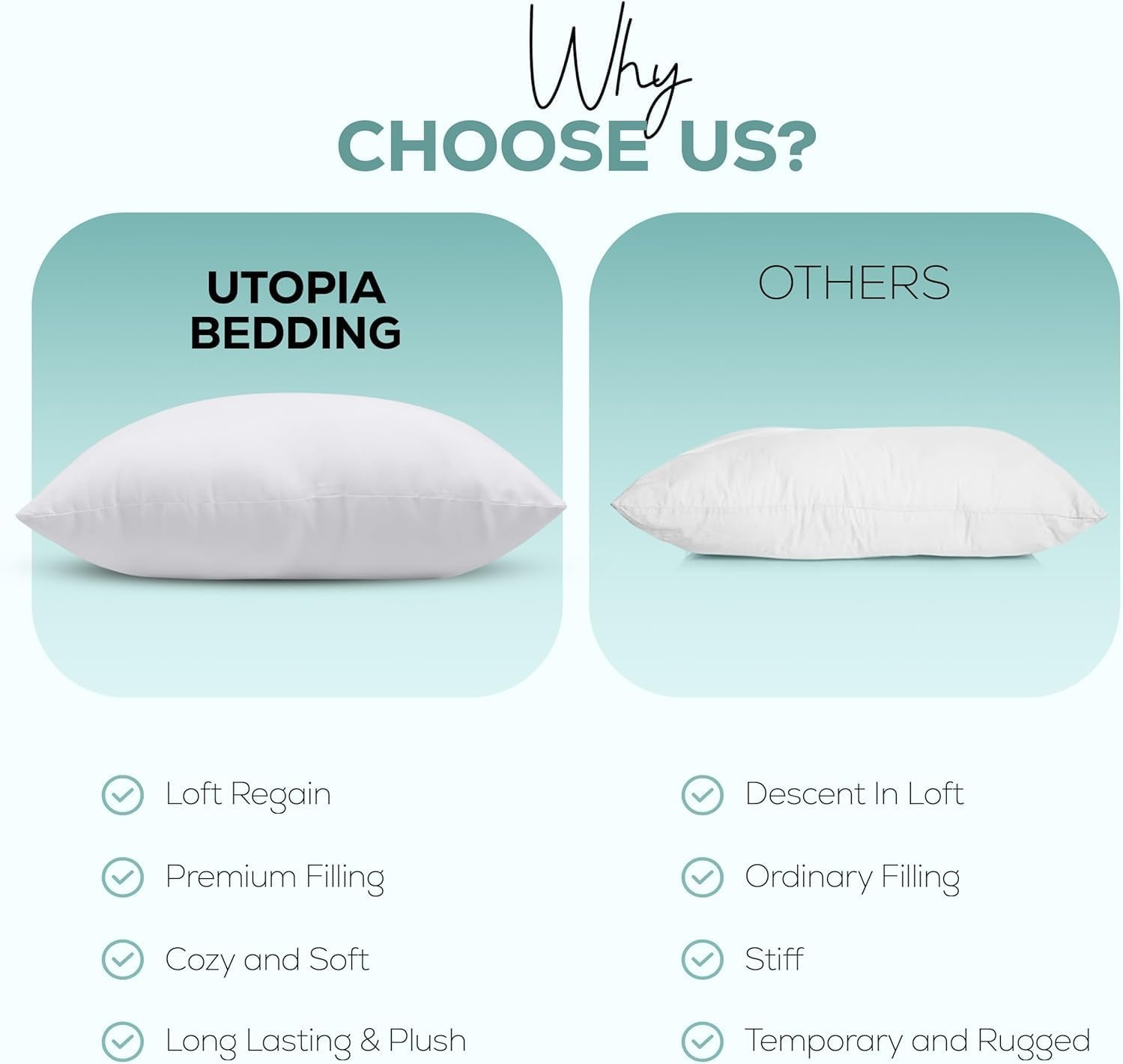 image:imageUtopia Bedding Kissenfllung 80x80 2er Set Innenkissen Kissen Sofakissen40x60 cm 2er Set