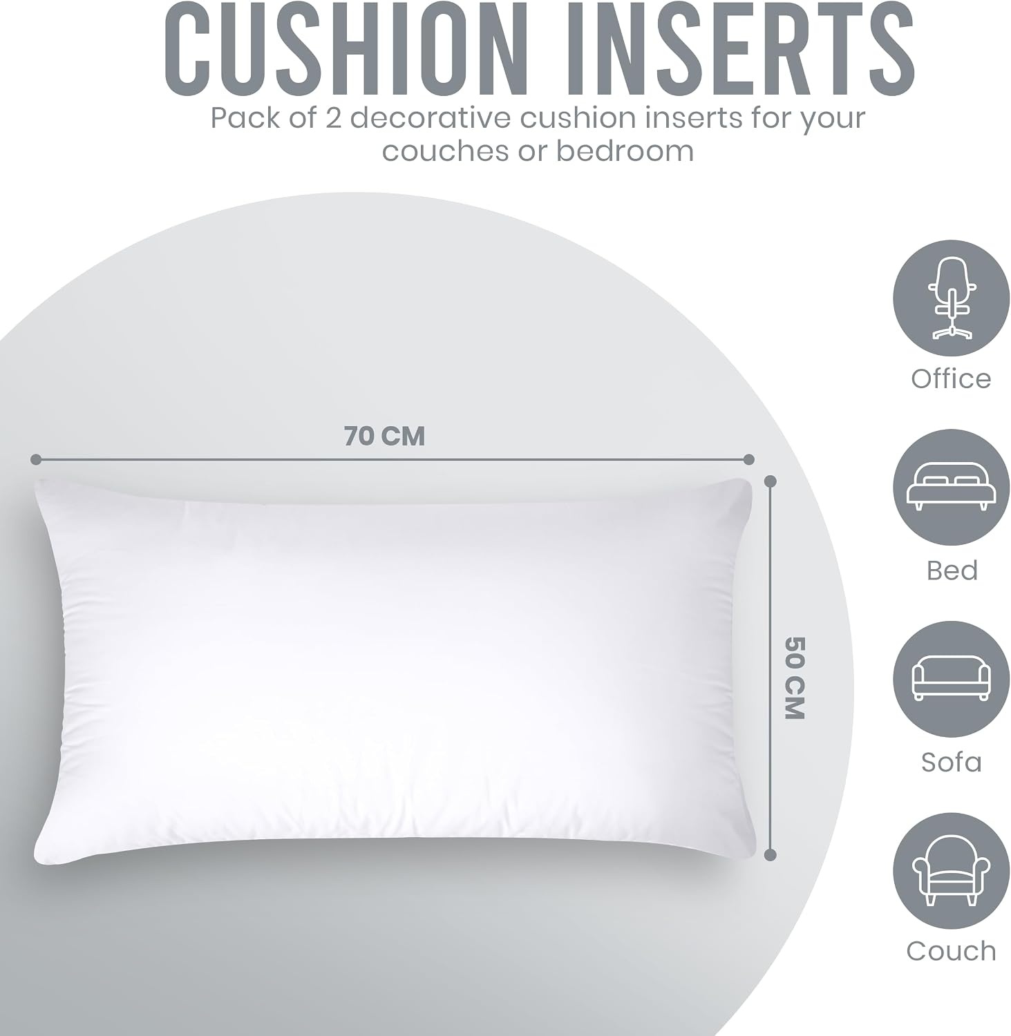 image:imageUtopia Bedding Kissenfllung 80x80 2er Set Innenkissen Kissen Sofakissen50x70 cm 2er Set