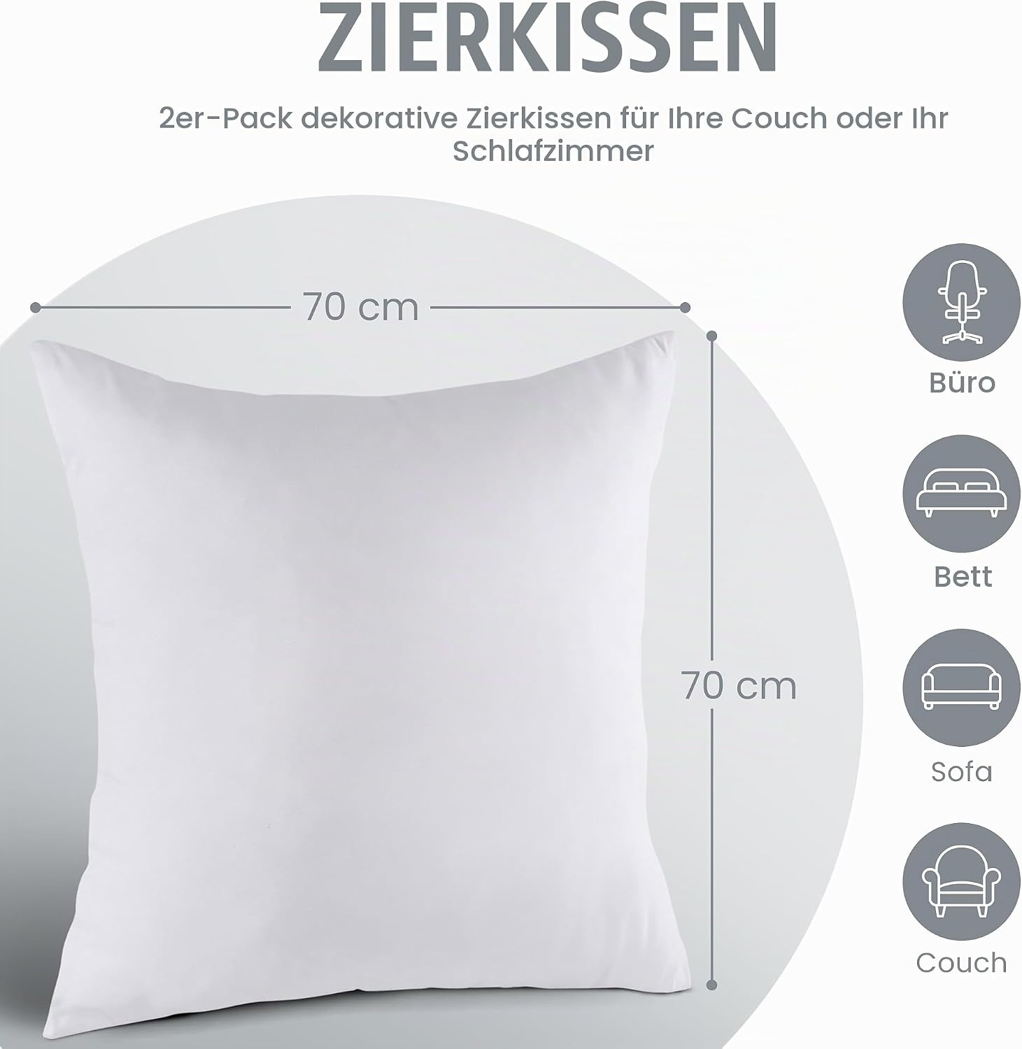 image:imageUtopia Bedding Kissenfllung 80x80 2er Set Innenkissen Kissen Sofakissen70x70 cm 2er Set