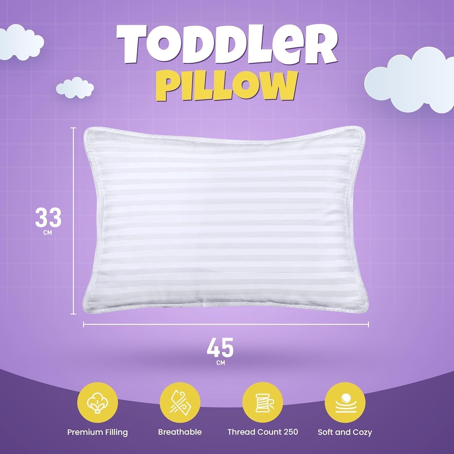 image:imageUtopia Bedding Kleinkindkissen 33 x 45 cm 2erSet Kinderkissen WeiWei