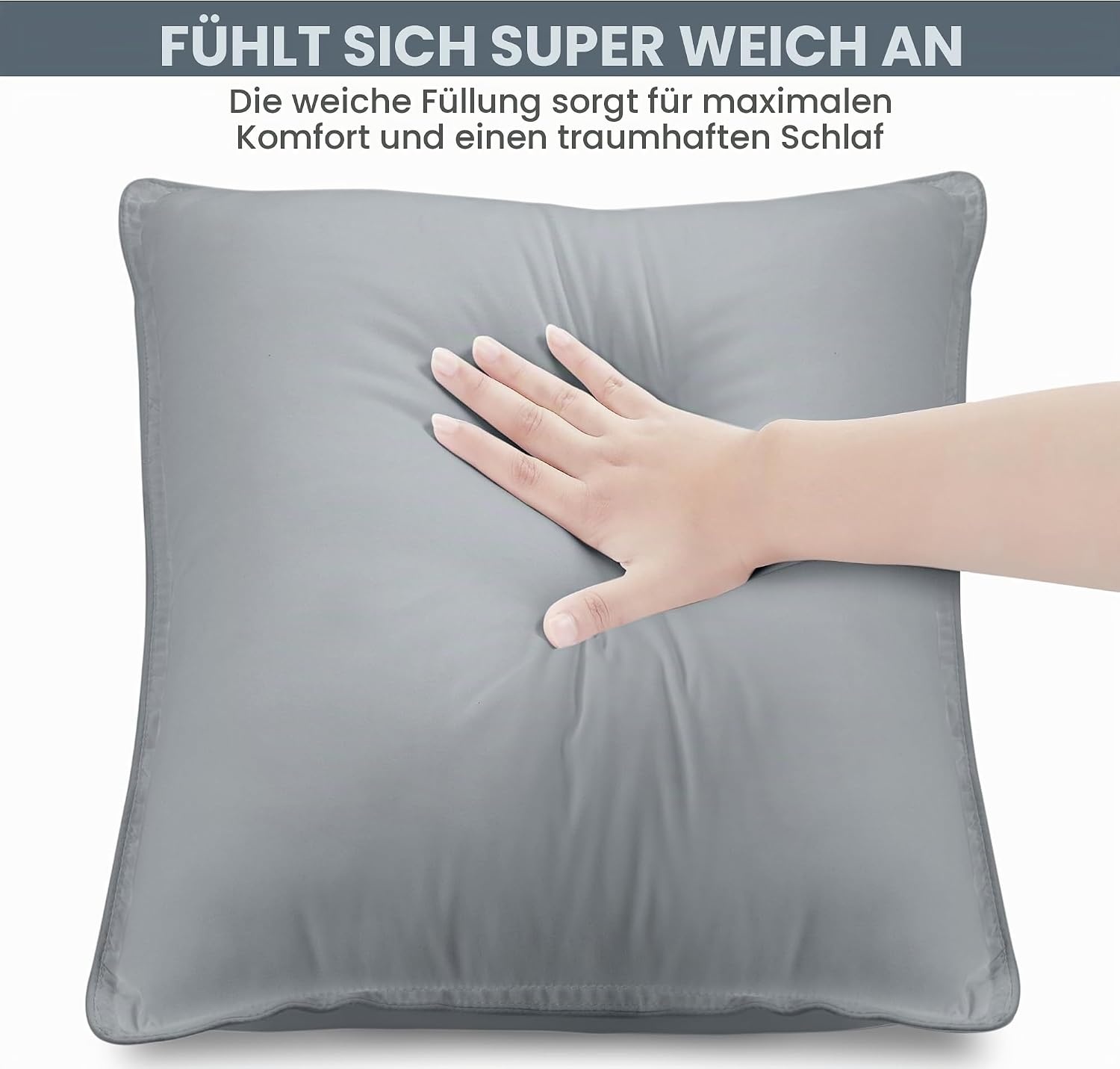 image:imageUtopia Bedding Kopfkissen 65x65 2er Set Schlafkissen Atmungsaktiv KissenGrau