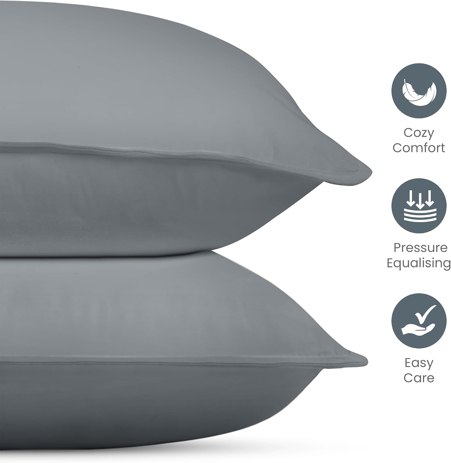 image:imageUtopia Bedding Kopfkissen 65x65 2er Set Schlafkissen Atmungsaktiv KissenGrau