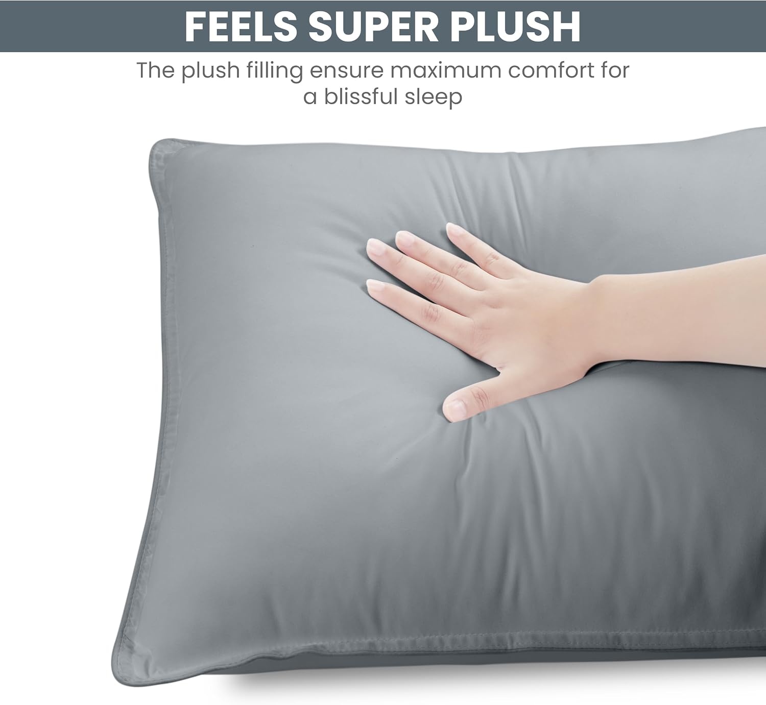 image:imageUtopia Bedding Kopfkissen 65x65 2er Set Schlafkissen Atmungsaktiv KissenGrau