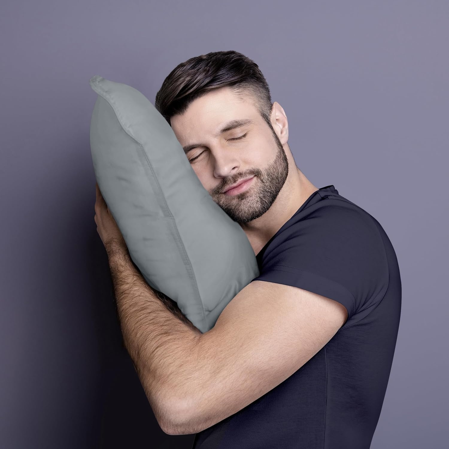image:imageUtopia Bedding Kopfkissen 65x65 2er Set Schlafkissen Atmungsaktiv KissenGrau