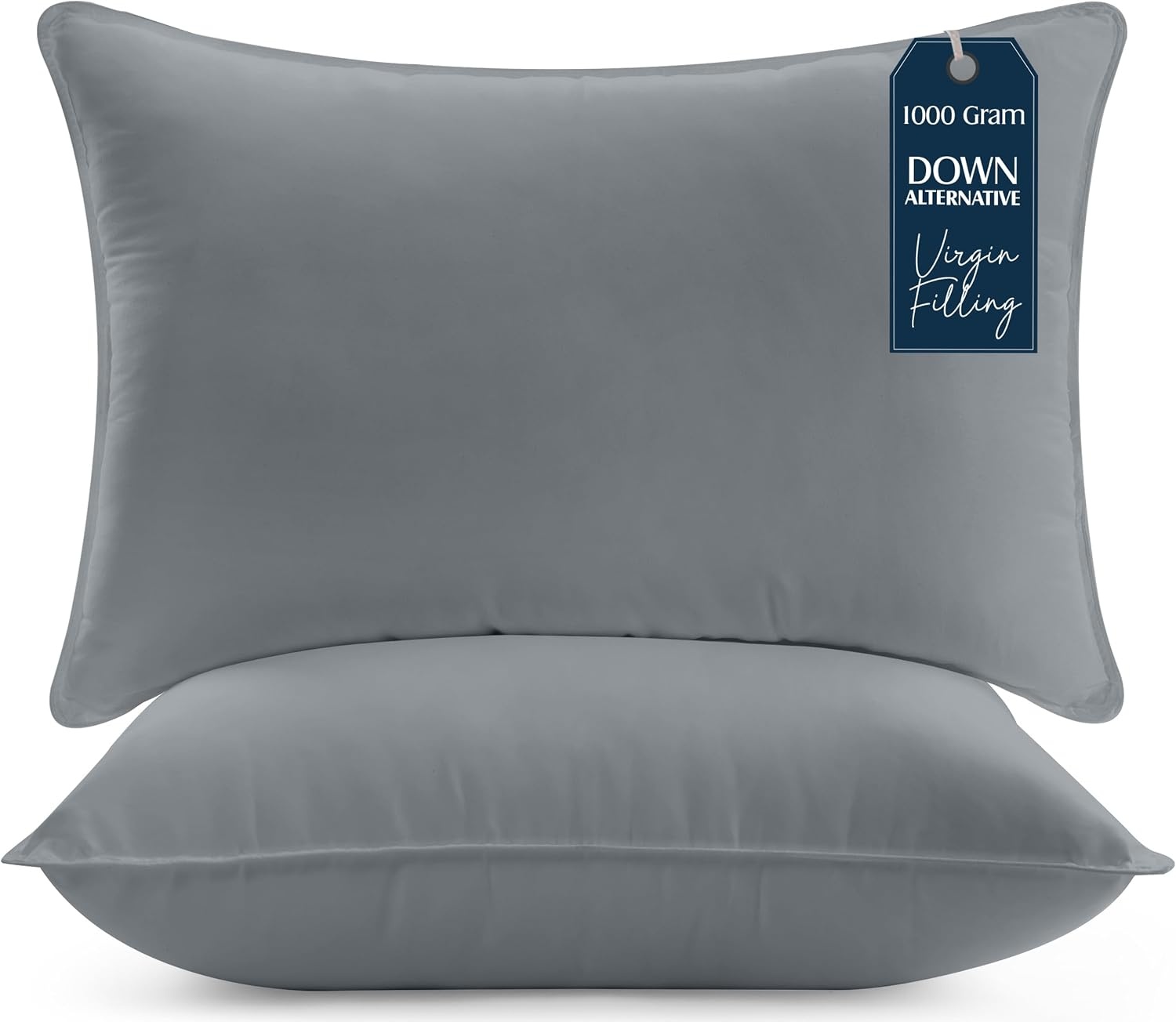 image:imageUtopia Bedding Kopfkissen 65x65 2er Set Schlafkissen Atmungsaktiv KissenGrau