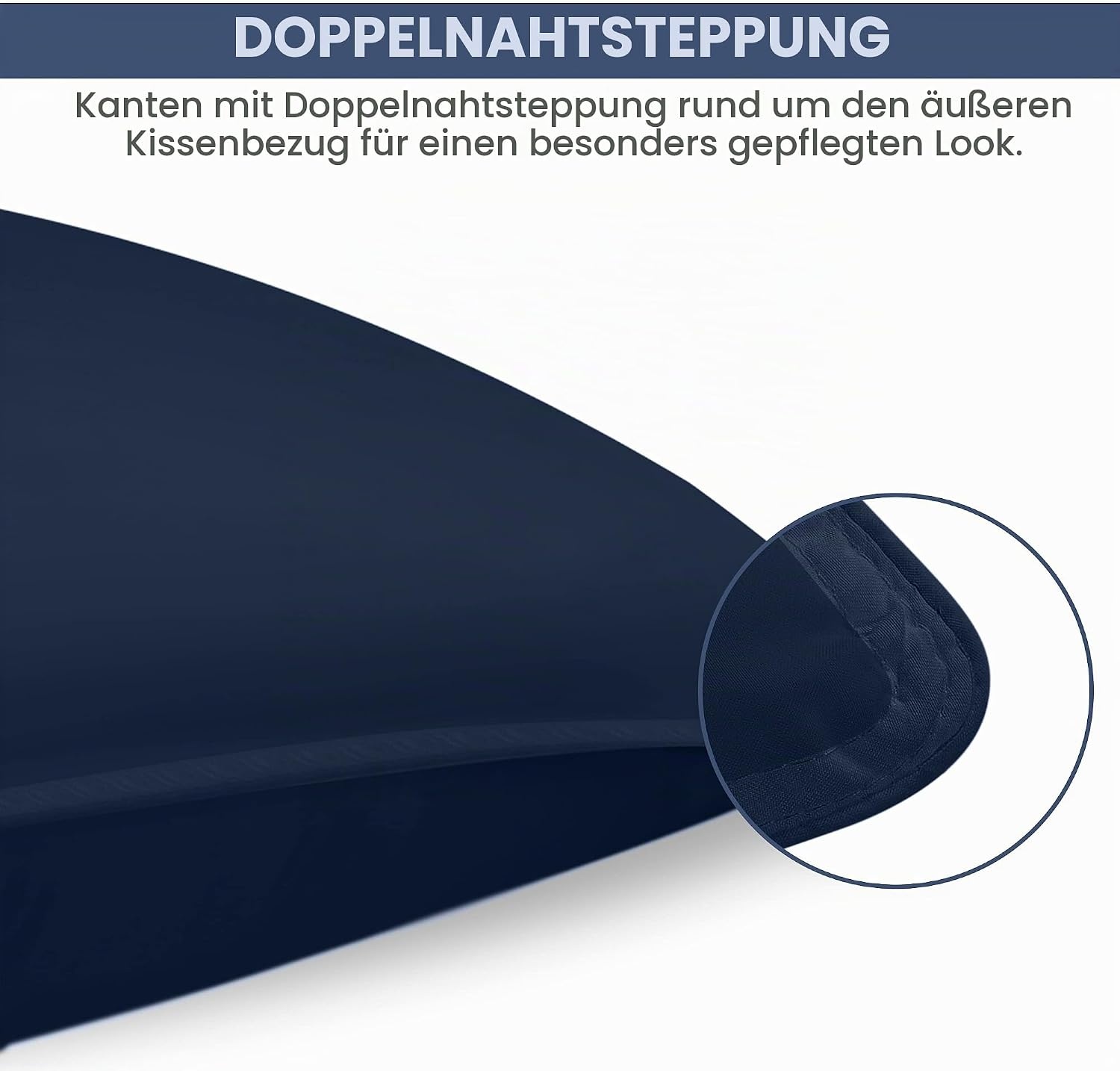 image:imageUtopia Bedding Kopfkissen 65x65 2er Set Schlafkissen Atmungsaktiv KissenMarineblau