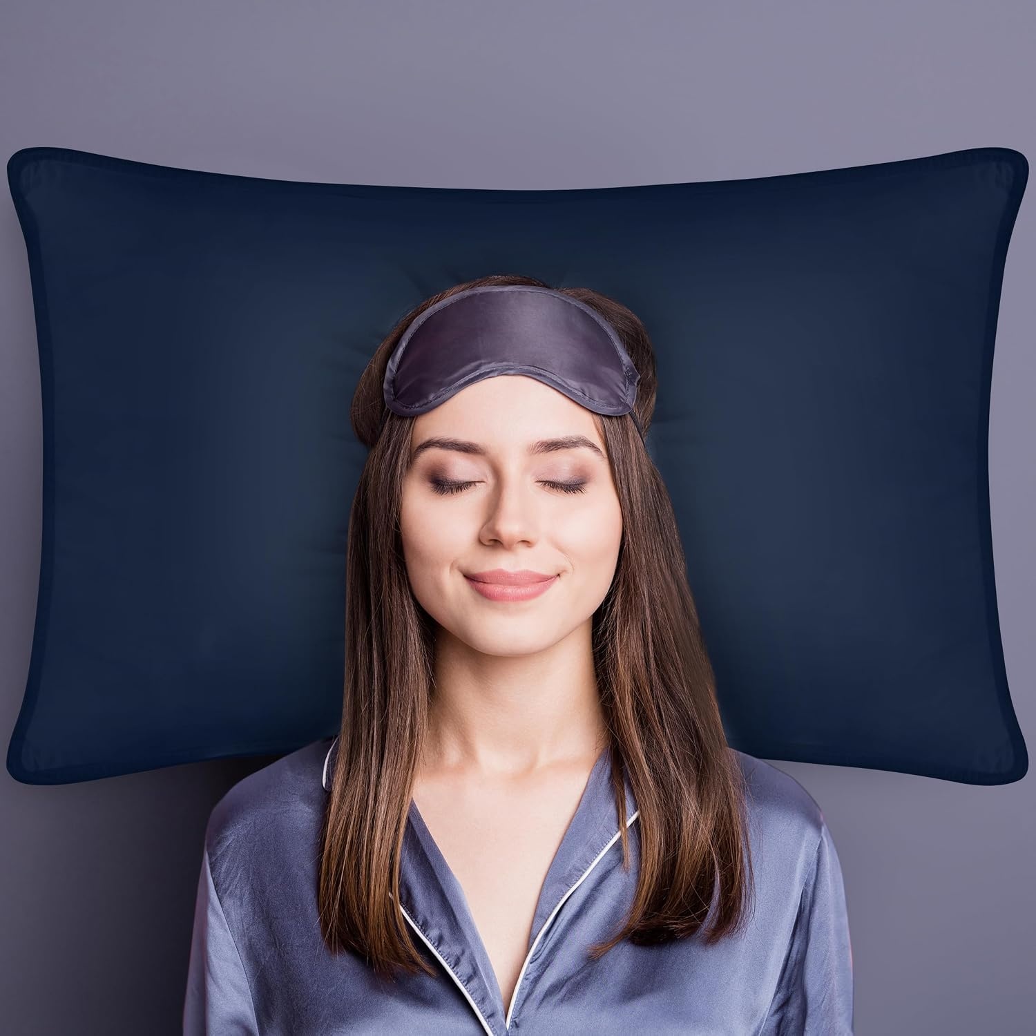 image:imageUtopia Bedding Kopfkissen 65x65 2er Set Schlafkissen Atmungsaktiv KissenMarineblau