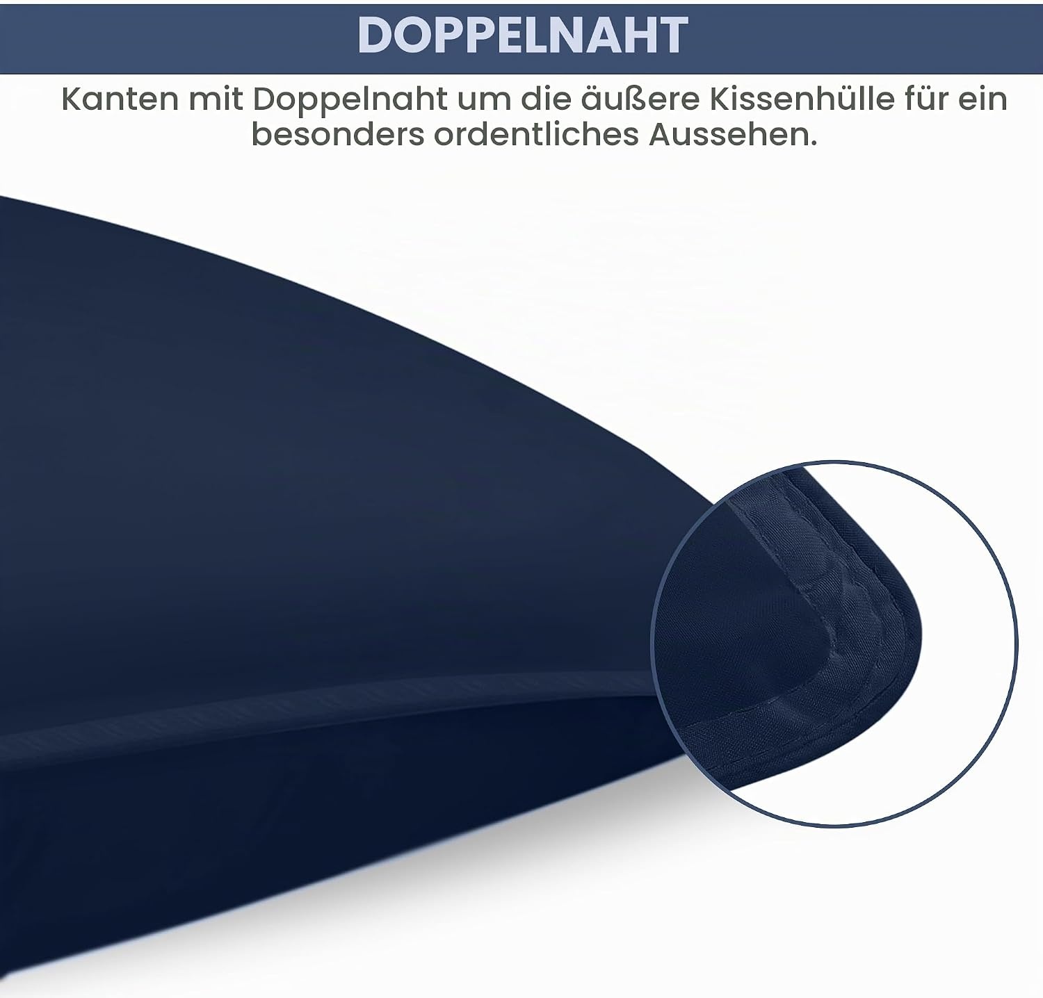 image:imageUtopia Bedding Kopfkissen 65x65 2er Set Schlafkissen Atmungsaktiv KissenMarineblau