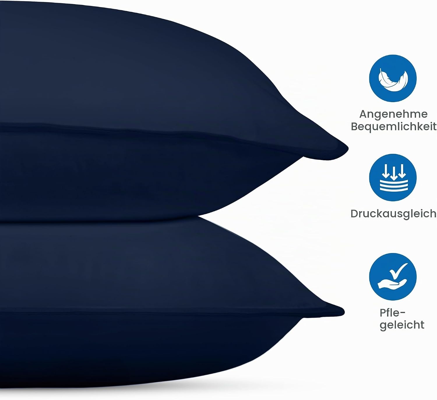 image:imageUtopia Bedding Kopfkissen 65x65 2er Set Schlafkissen Atmungsaktiv KissenMarineblau