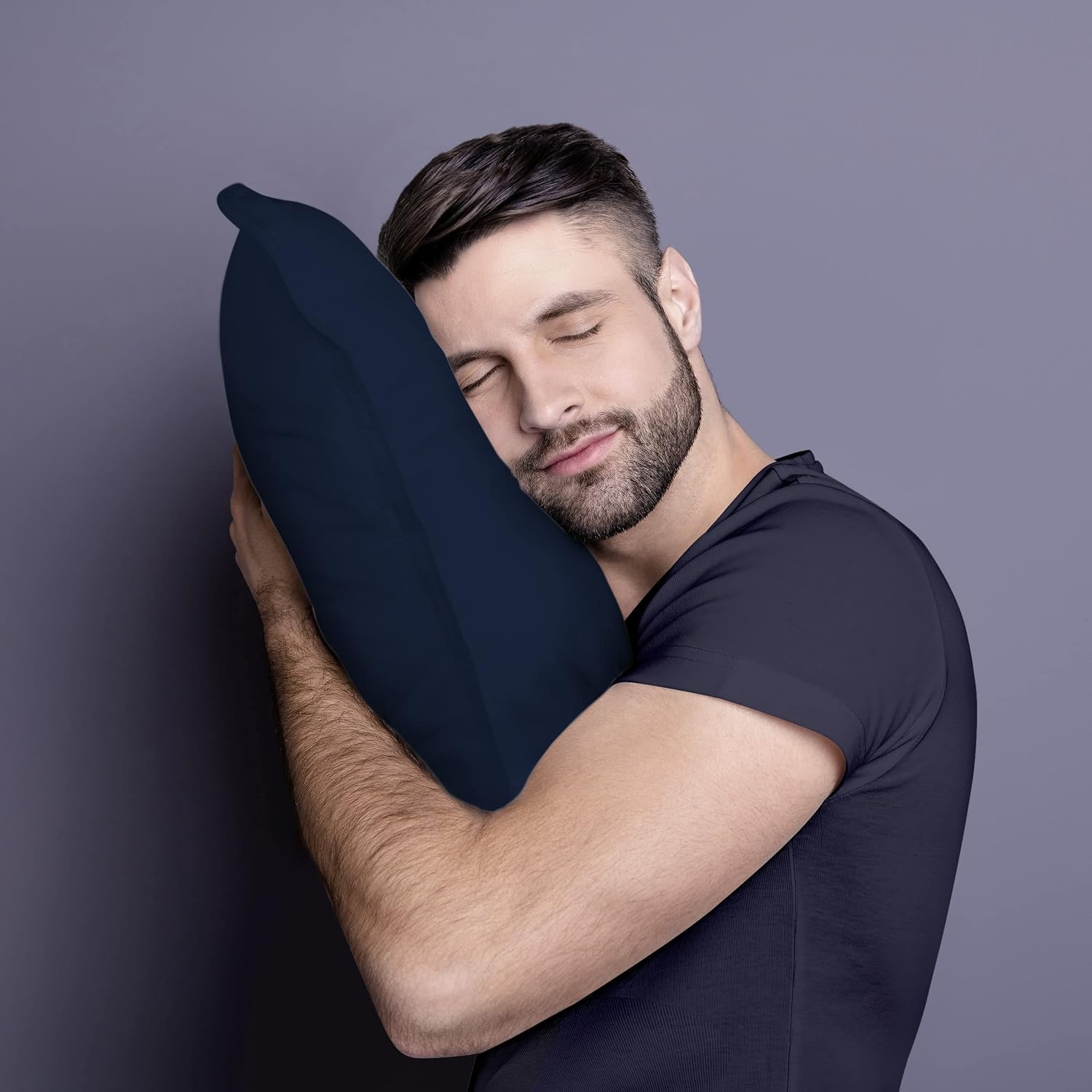 image:imageUtopia Bedding Kopfkissen 65x65 2er Set Schlafkissen Atmungsaktiv KissenMarineblau
