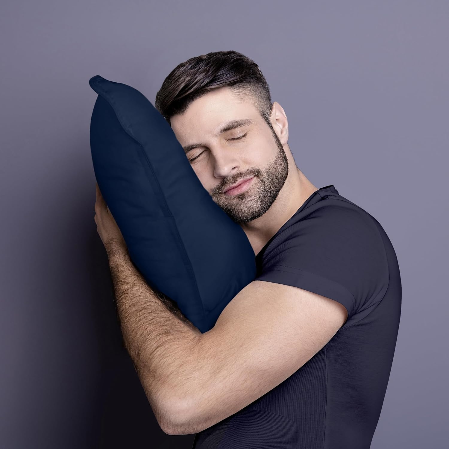 image:imageUtopia Bedding Kopfkissen 65x65 2er Set Schlafkissen Atmungsaktiv KissenMarineblau