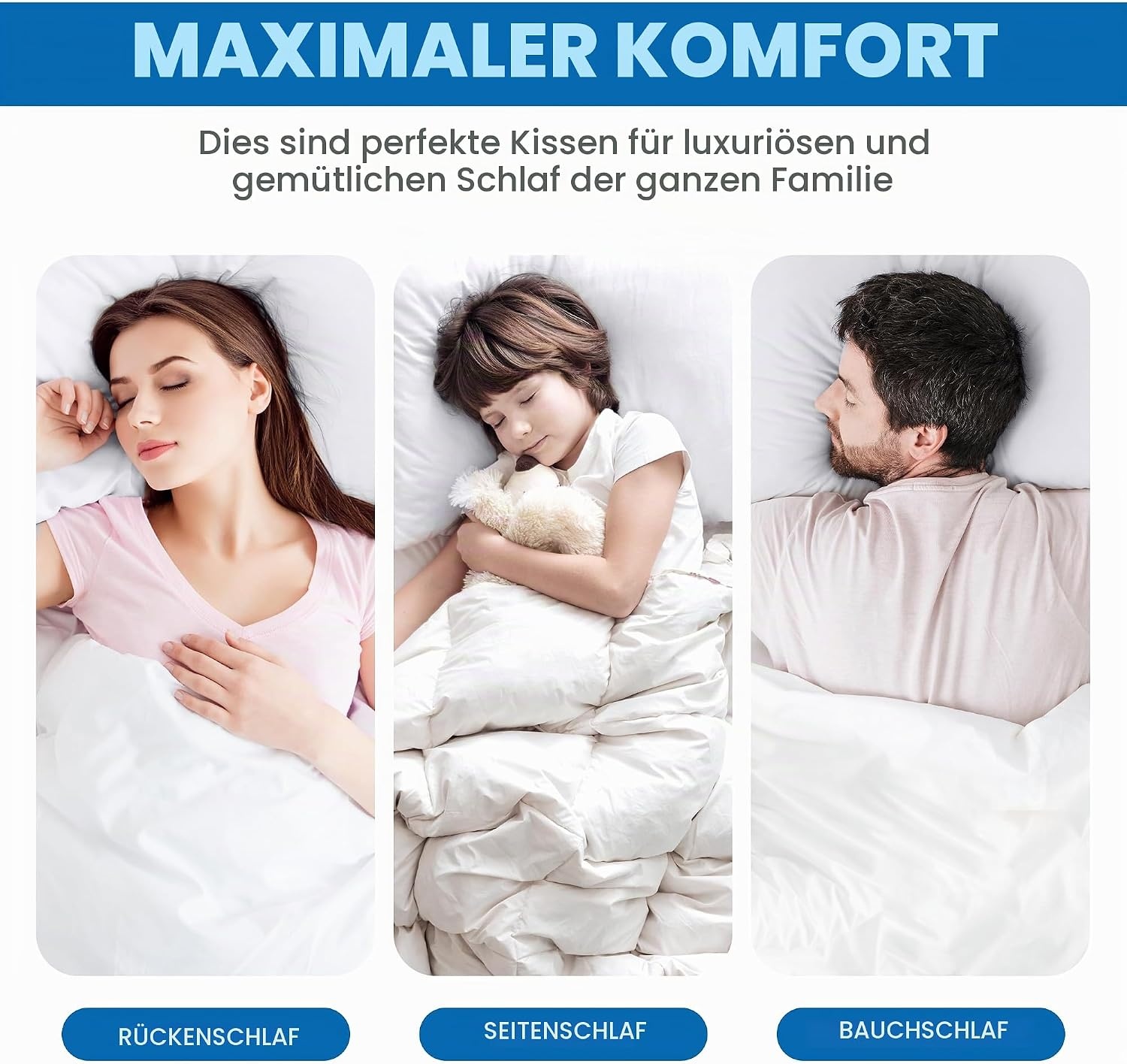 image:imageUtopia Bedding Kopfkissen 65x65 2er Set Schlafkissen Atmungsaktiv KissenWei