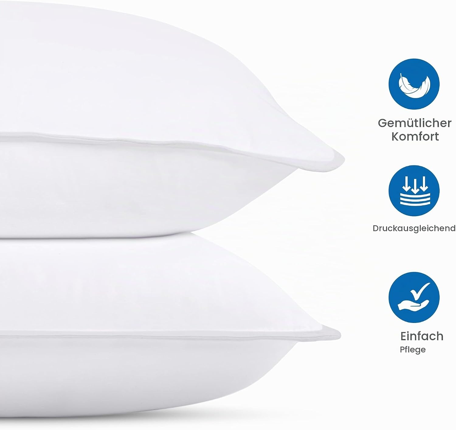 image:imageUtopia Bedding Kopfkissen 65x65 2er Set Schlafkissen Atmungsaktiv KissenWei