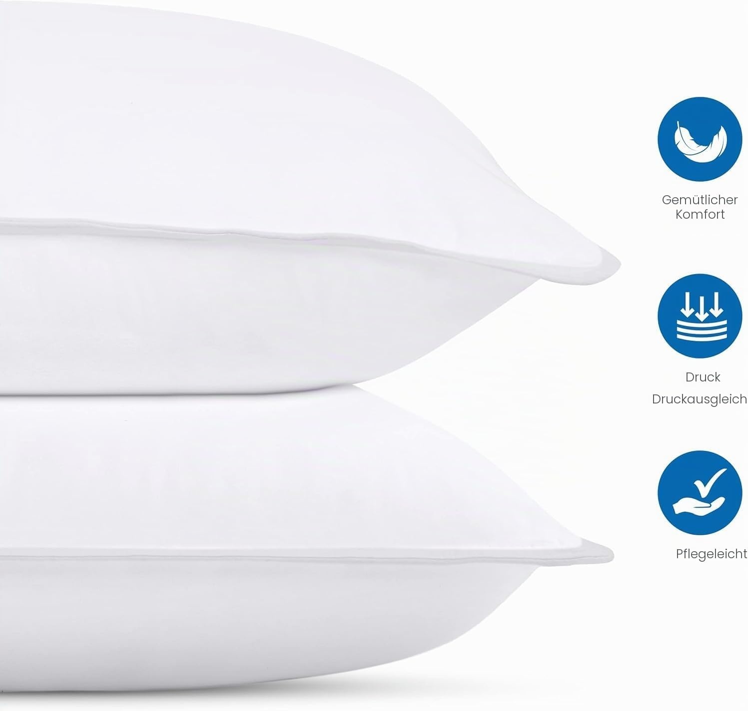 image:imageUtopia Bedding Kopfkissen 65x65 2er Set Schlafkissen Atmungsaktiv KissenWei