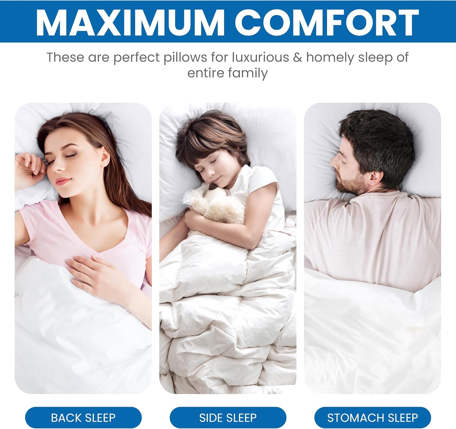 image:imageUtopia Bedding Kopfkissen 65x65 2er Set Schlafkissen Atmungsaktiv KissenWei
