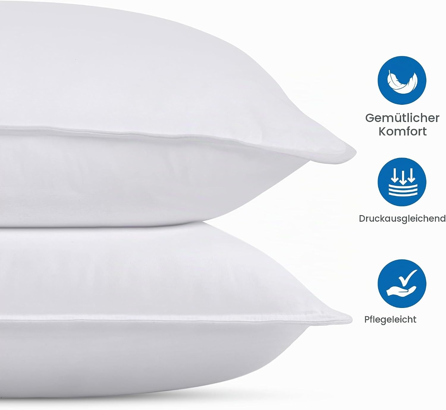 image:imageUtopia Bedding Kopfkissen 65x65 2er Set Schlafkissen Atmungsaktiv KissenWei