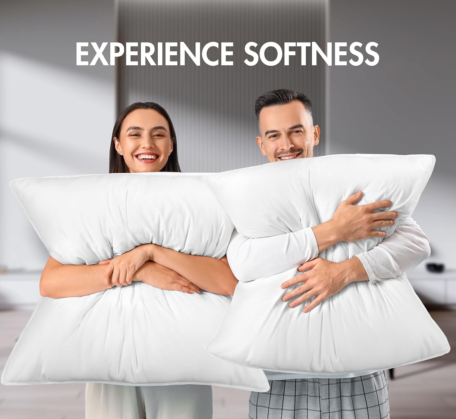 image:imageUtopia Bedding Kopfkissen 65x65 2er Set Schlafkissen Atmungsaktiv KissenWei