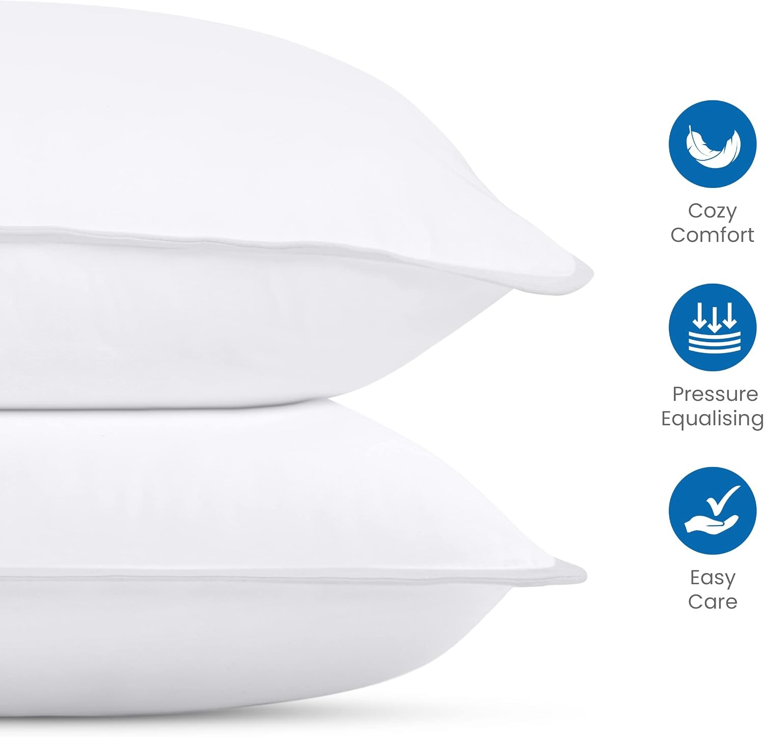 image:imageUtopia Bedding Kopfkissen 65x65 2er Set Schlafkissen Atmungsaktiv KissenWei