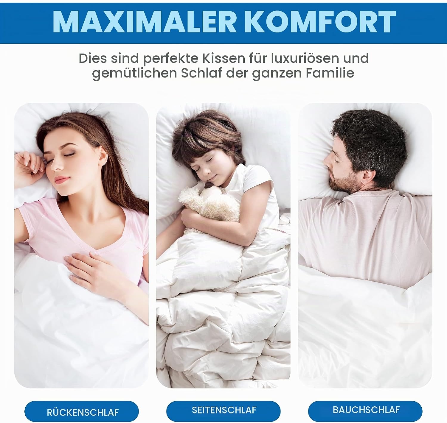 image:imageUtopia Bedding Kopfkissen 65x65 2er Set Schlafkissen Atmungsaktiv KissenWei