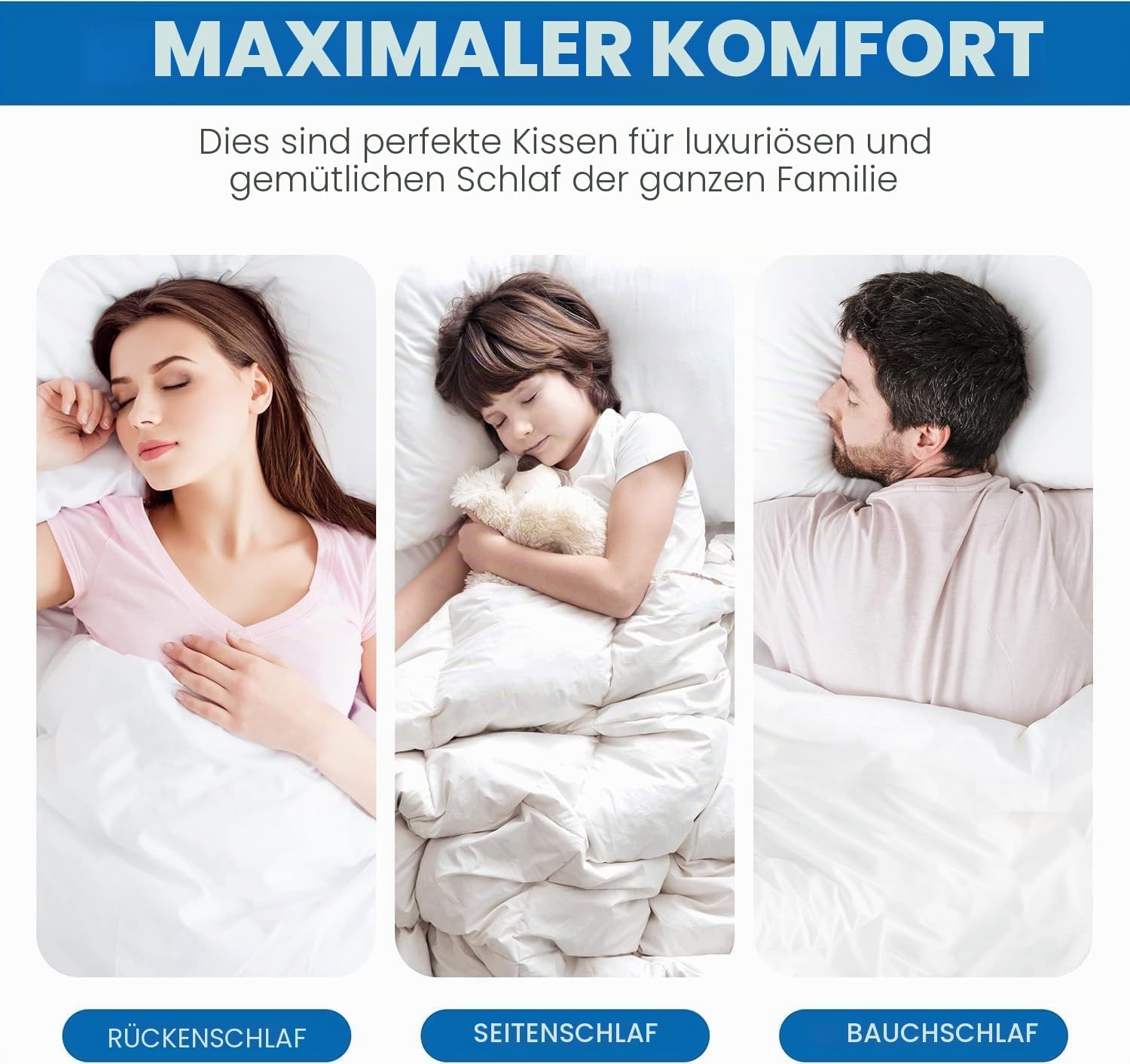 image:imageUtopia Bedding Kopfkissen 65x65 2er Set Schlafkissen Atmungsaktiv KissenWei