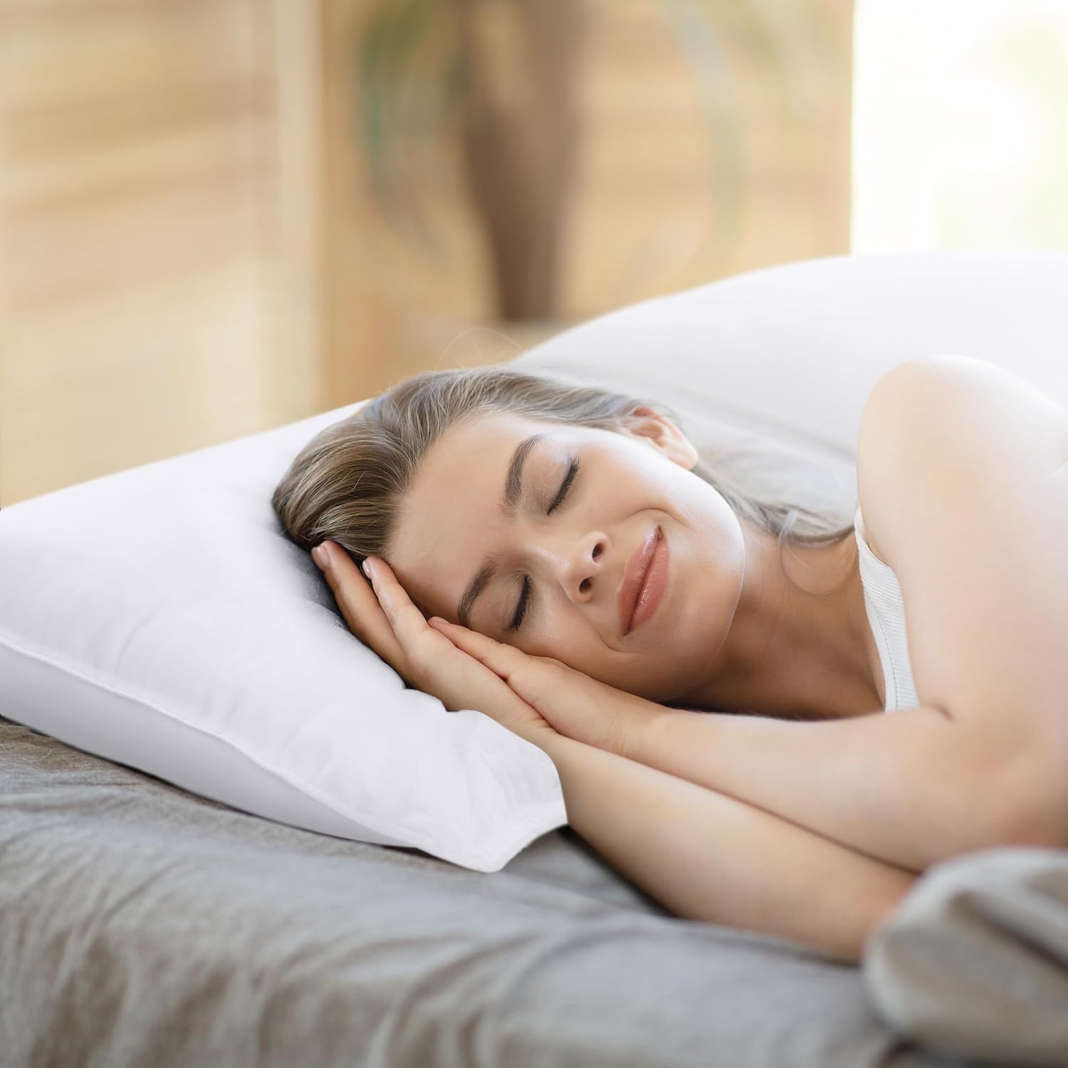 image:imageUtopia Bedding Kopfkissen 65x65 2er Set Schlafkissen Atmungsaktiv KissenWei