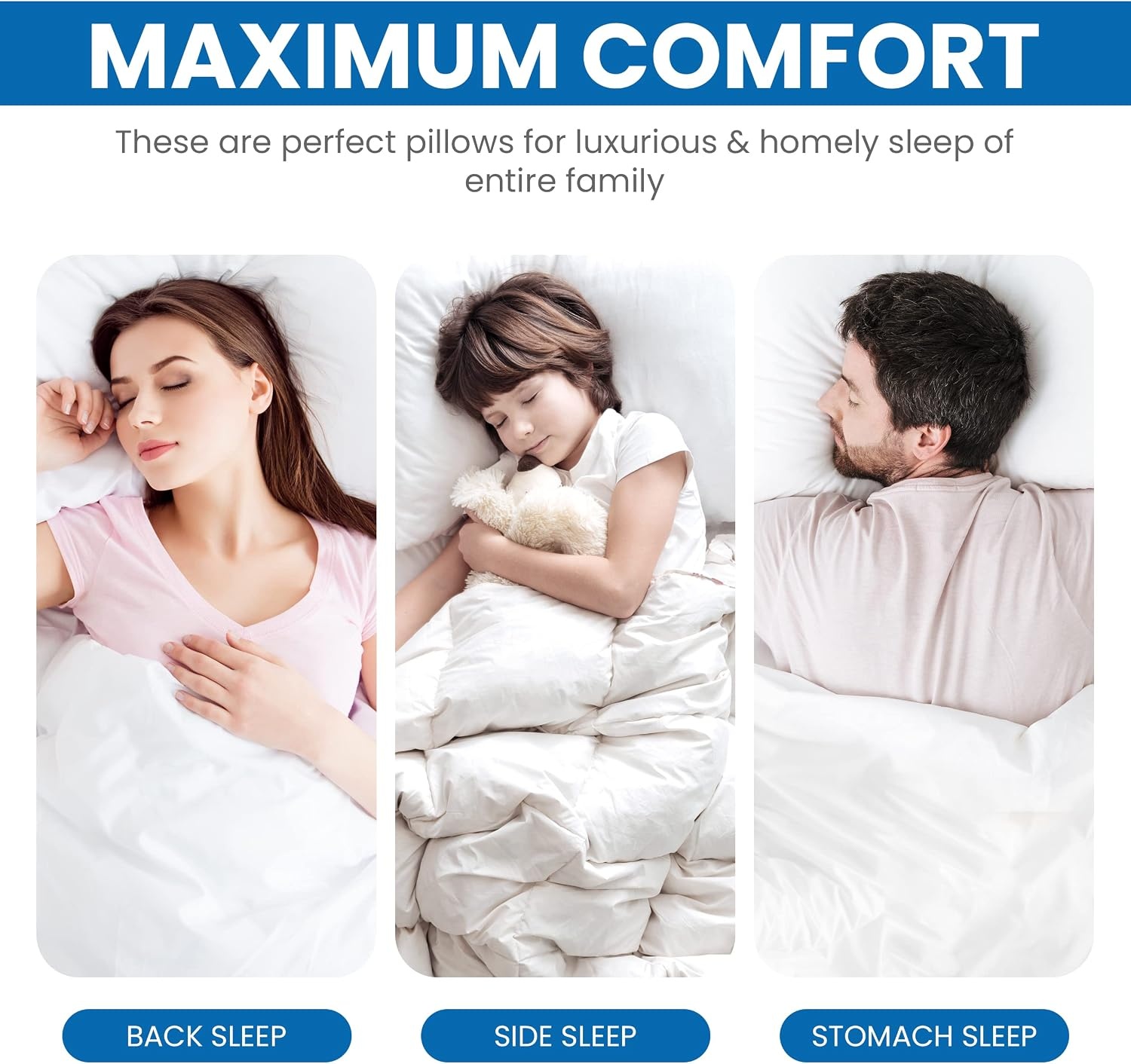 image:imageUtopia Bedding Kopfkissen 65x65 2er Set Schlafkissen Atmungsaktiv KissenWei