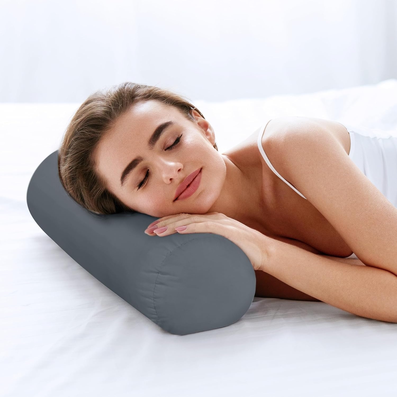 image:imageUtopia Bedding Nackenrolle 2er Set Kissenrolle Knierolle LagerungsrolleGrau