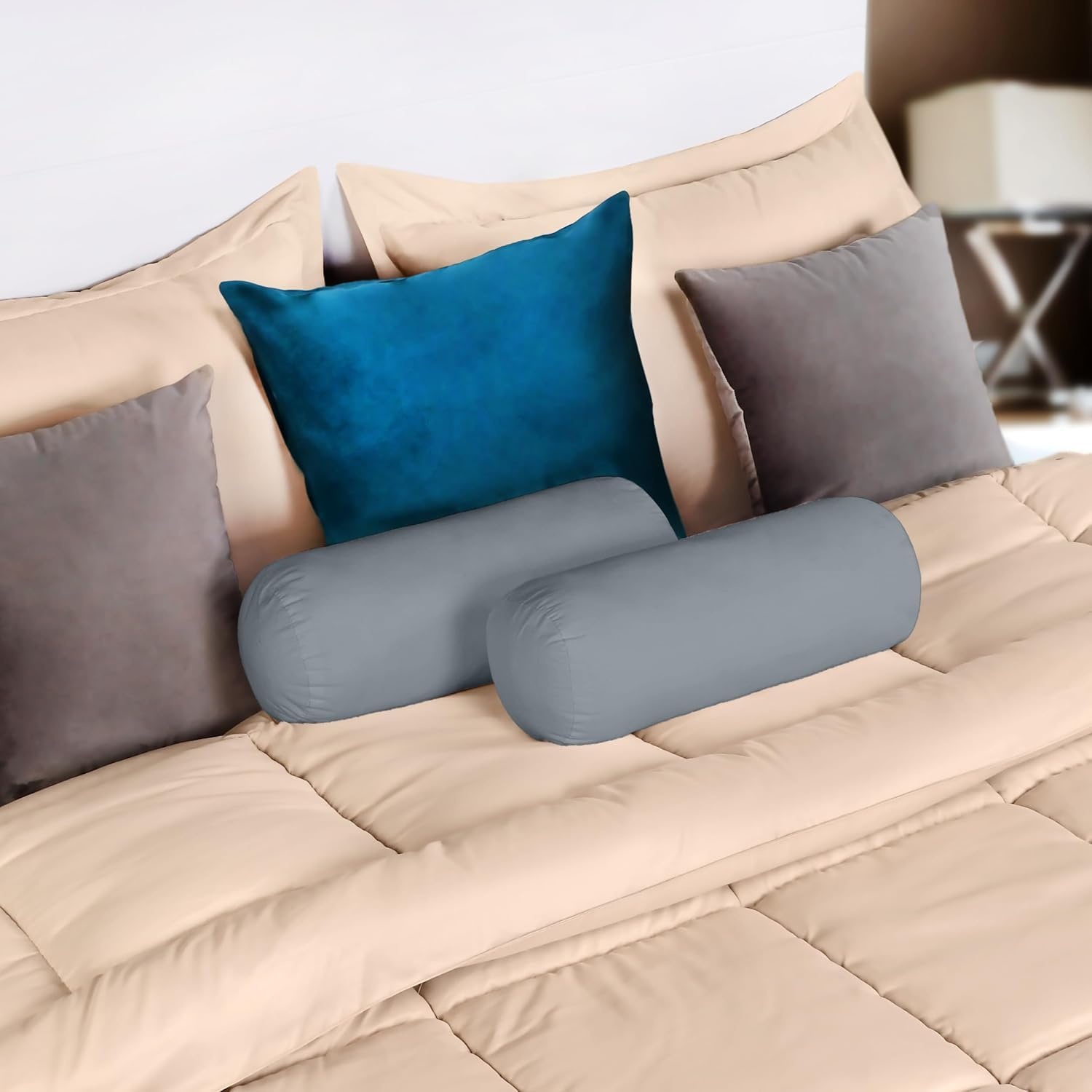 image:imageUtopia Bedding Nackenrolle 2er Set Kissenrolle Knierolle LagerungsrolleGrau