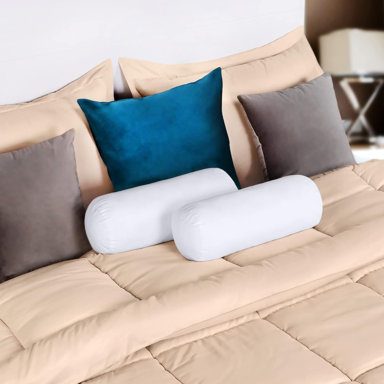 image:imageUtopia Bedding Nackenrolle 2er Set Kissenrolle Knierolle LagerungsrolleWei