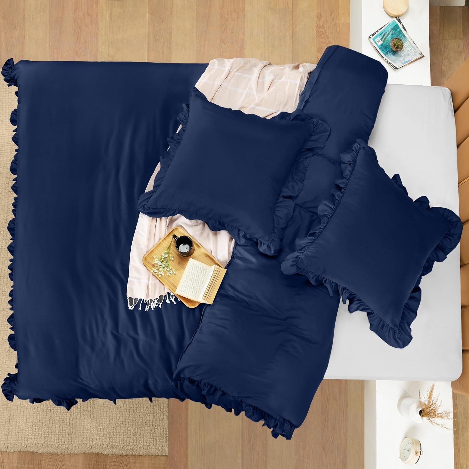 image:imageUtopia Bedding Rsche Bettwsche 135x200 Set GrauMarineblau