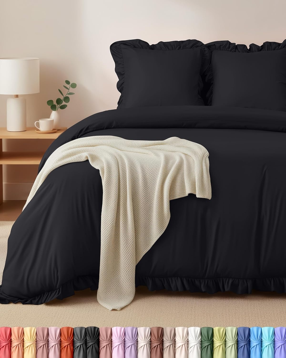 image:imageUtopia Bedding Rsche Bettwsche 135x200 Set GrauSchwarz