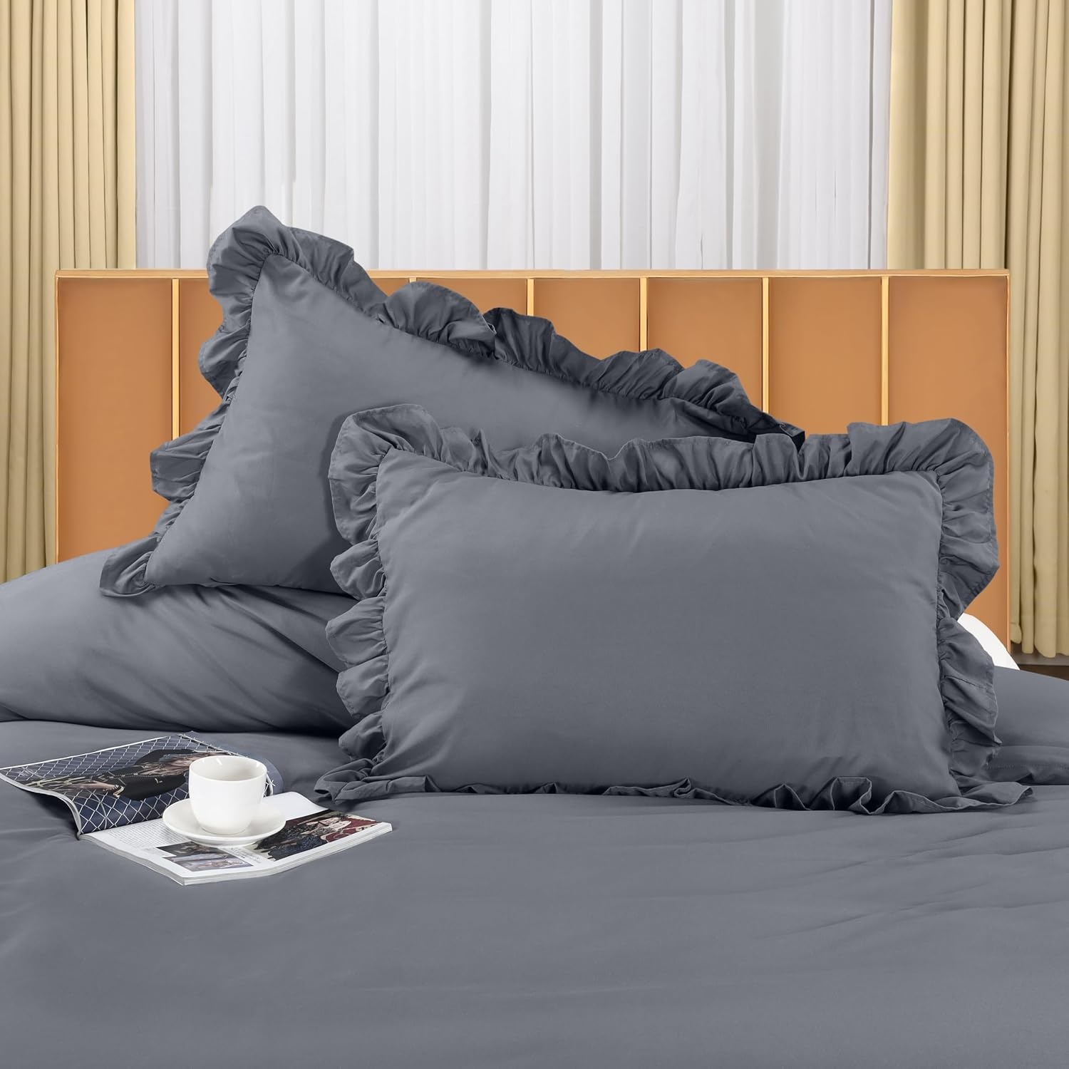 image:imageUtopia Bedding Rsche Bettwsche 135x200 Set SchwarzGrau