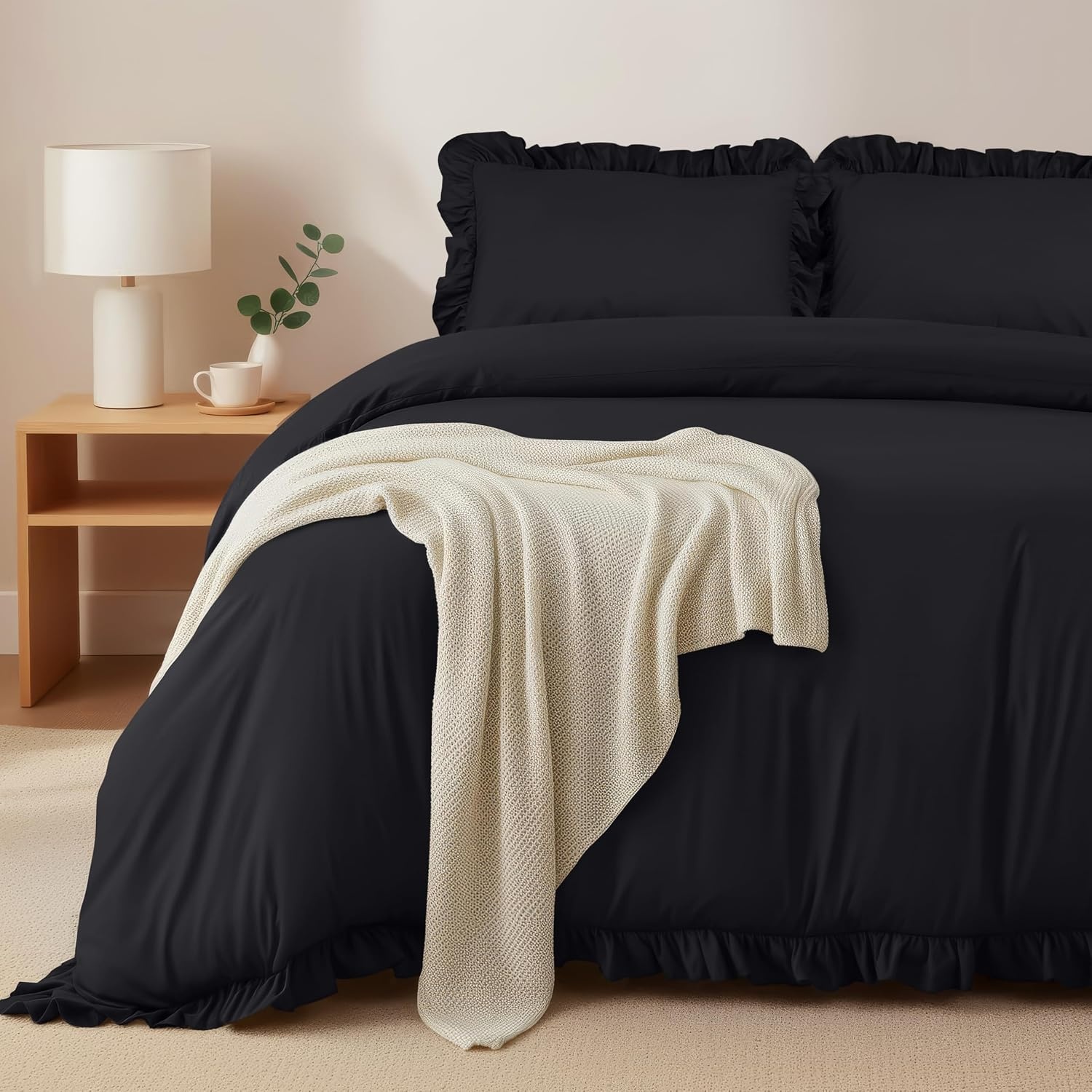 image:imageUtopia Bedding Rsche Bettwsche 135x200 Set SchwarzSchwarz