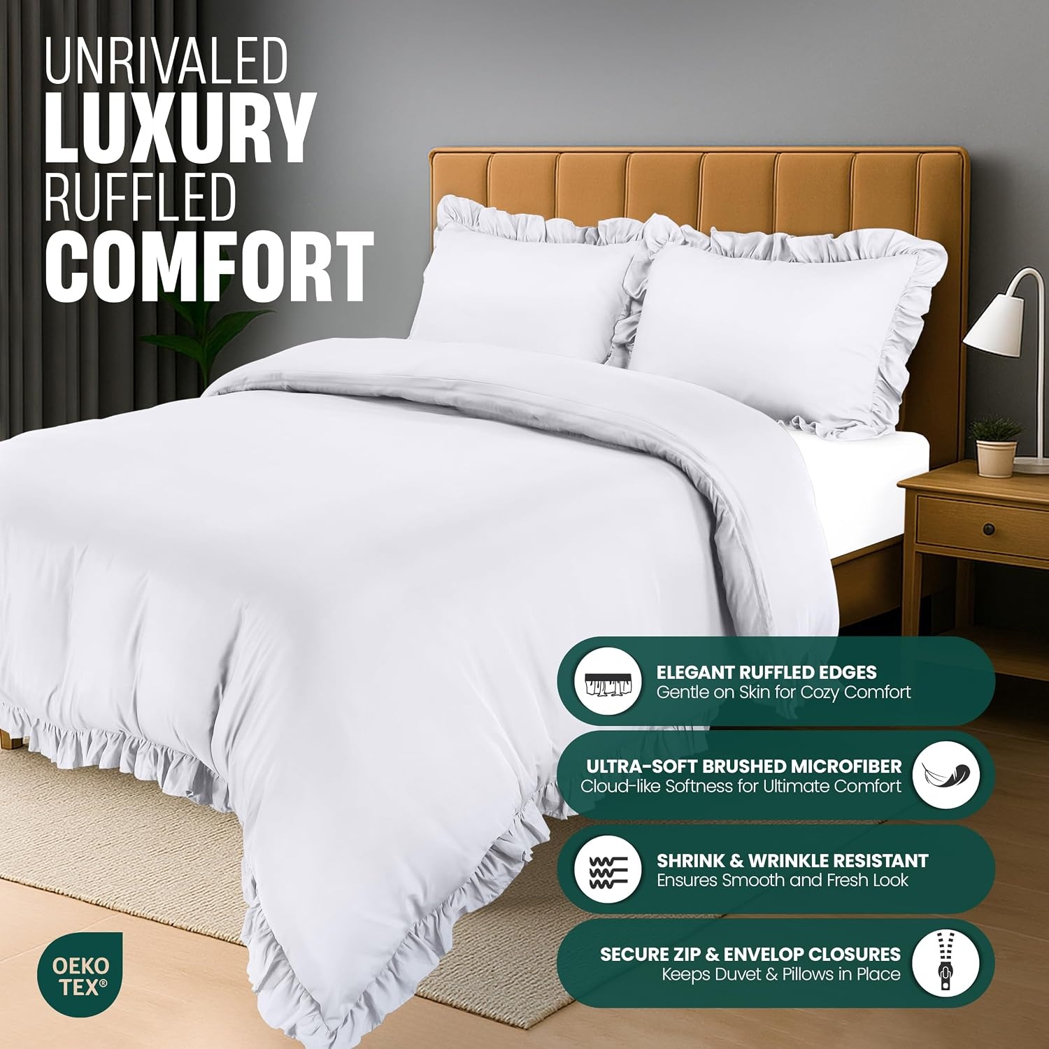 image:imageUtopia Bedding Rsche Bettwsche 135x200 Set SchwarzWei