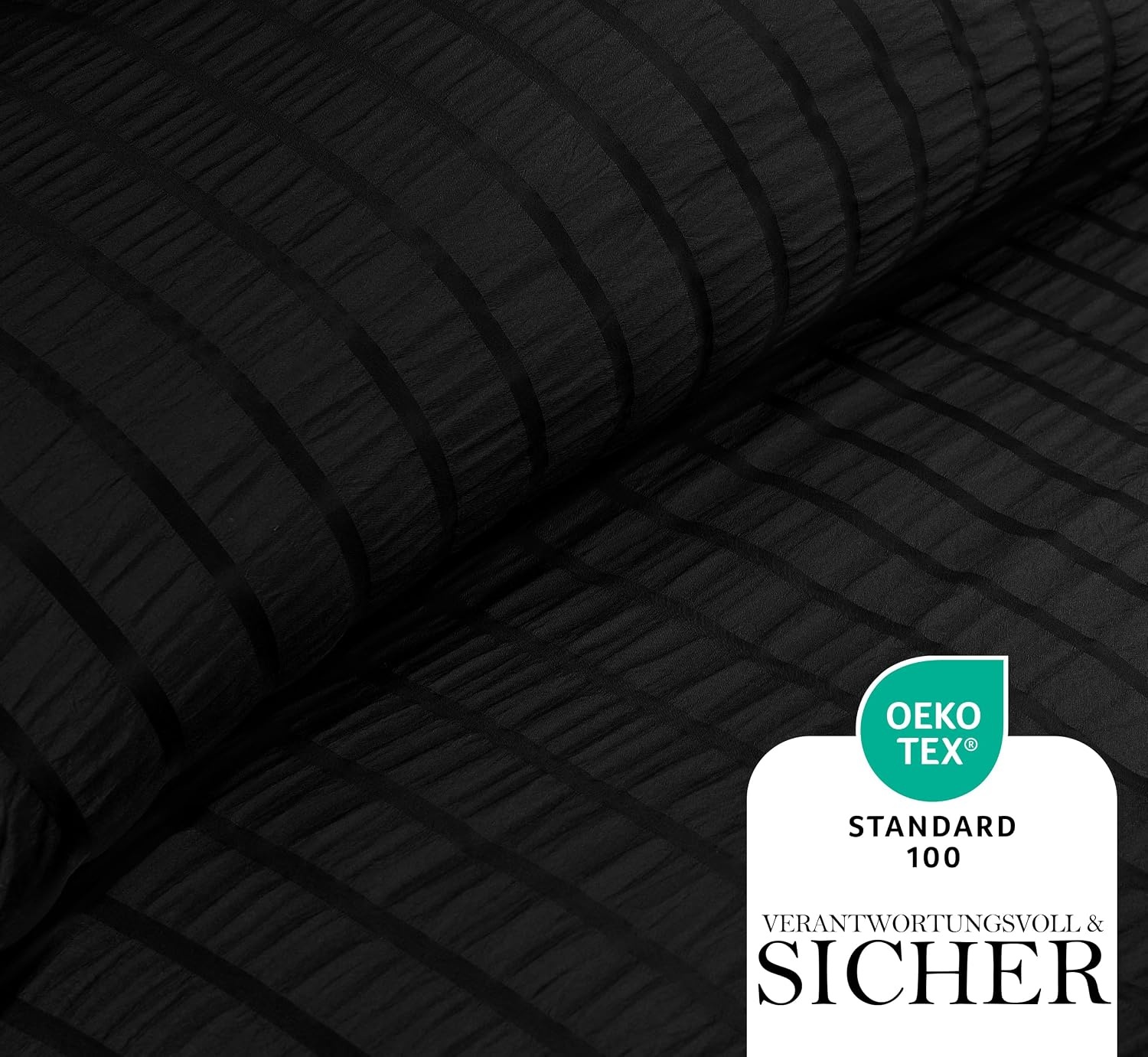 image:imageUtopia Bedding Seersucker Bettwsche 135x200 Set Mikrofaser Polyester Bettbezug 135x200 cm 1 Kissenbezug 80x80 cm BeigeSchwarz