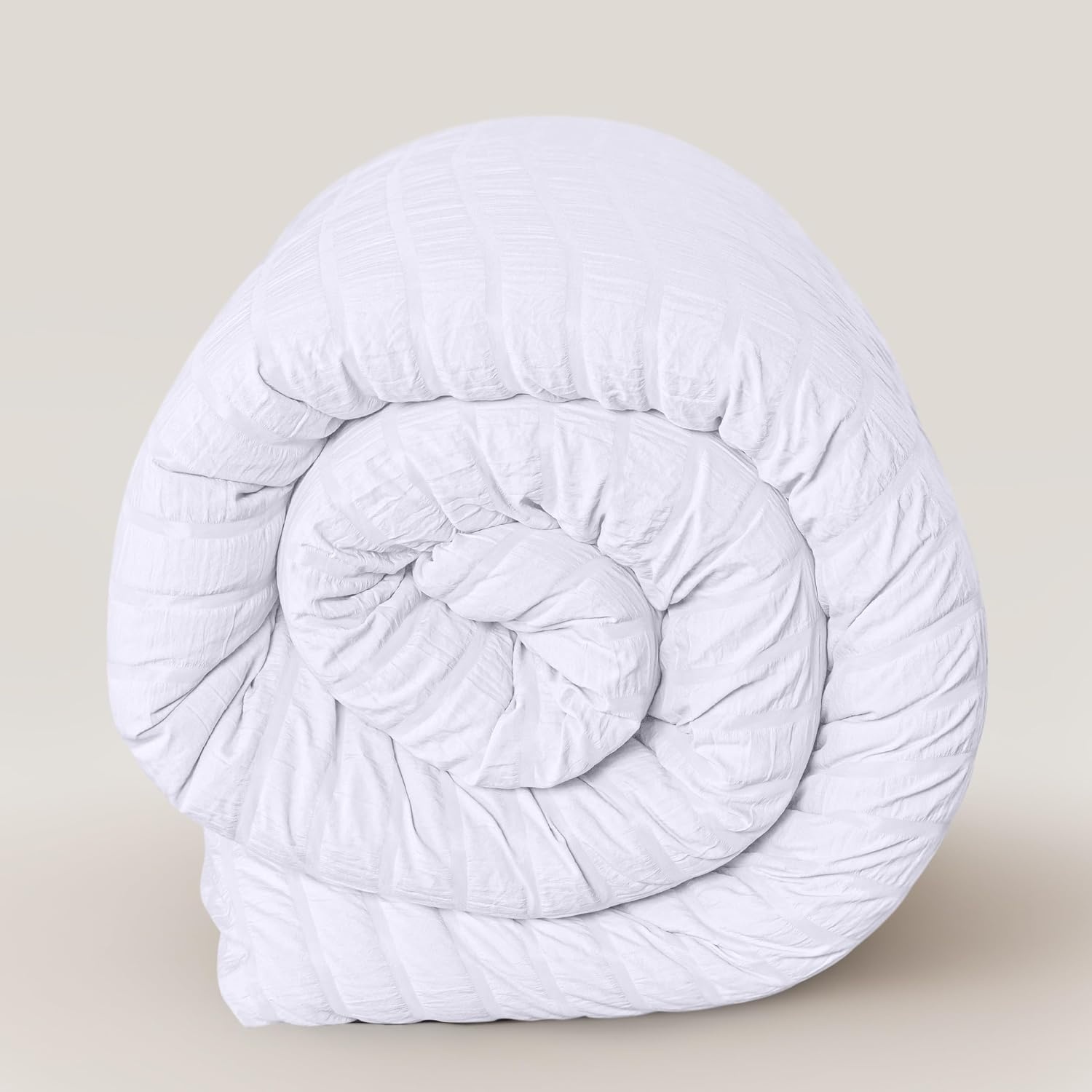 image:imageUtopia Bedding Seersucker Bettwsche 135x200 Set Mikrofaser Polyester Bettbezug 135x200 cm 1 Kissenbezug 80x80 cm BeigeWei