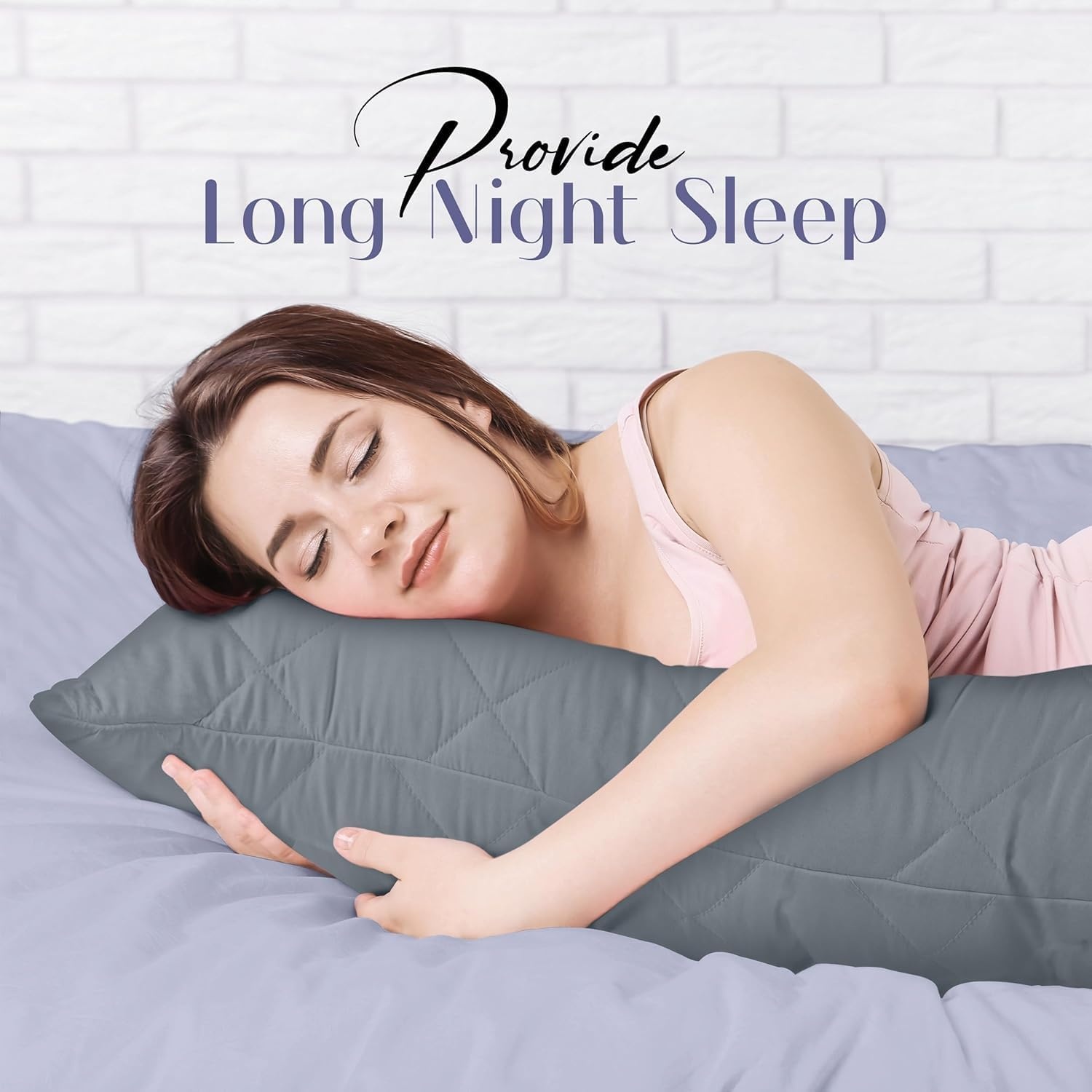 image:imageUtopia Bedding Seitenschlferkissen 40x145 cm body pillow Langes KissenGrau