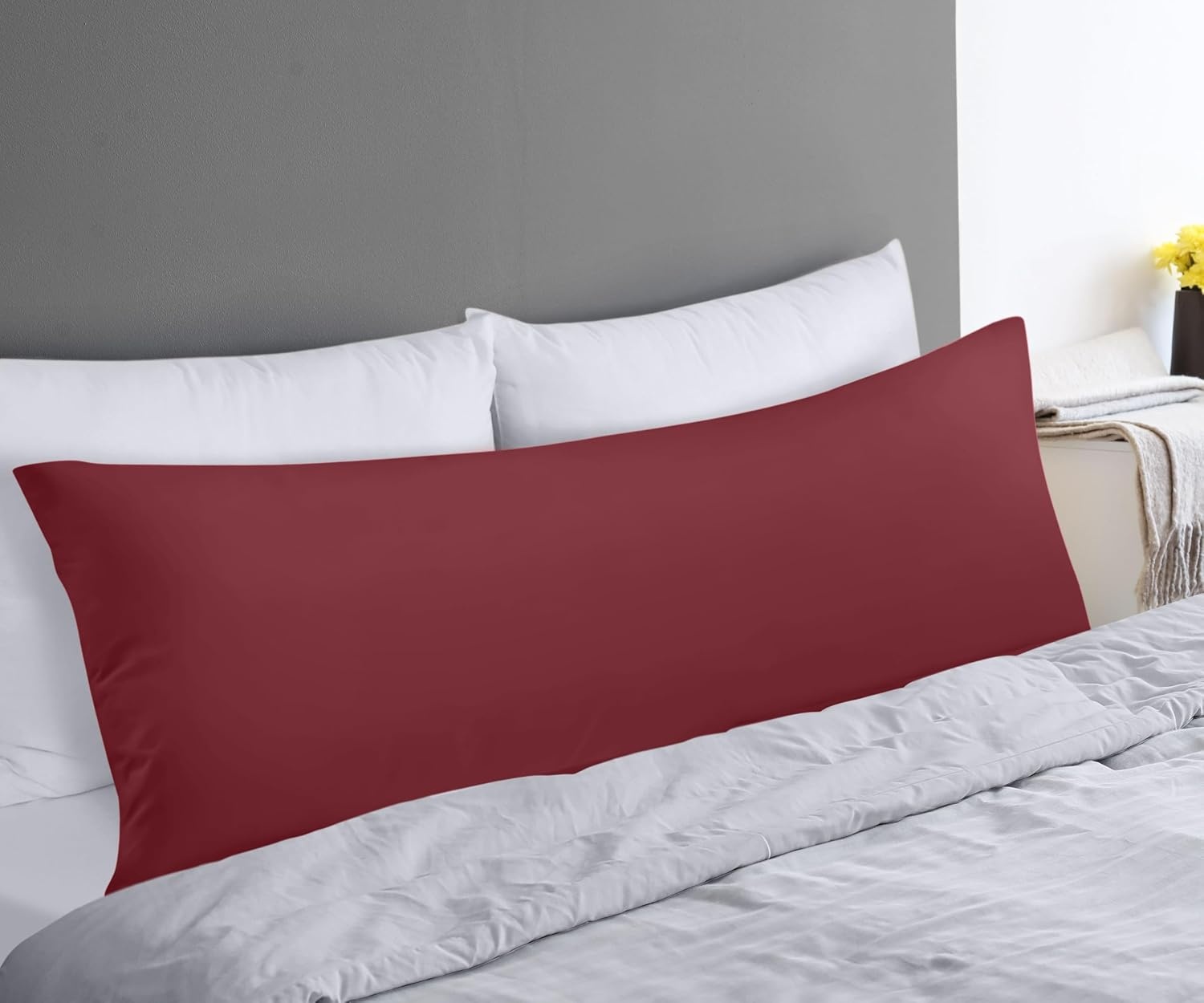 image:imageUtopia Bedding Seitenschlferkissen Krperkissen SchwangerschaftskissenBurgunderfarben